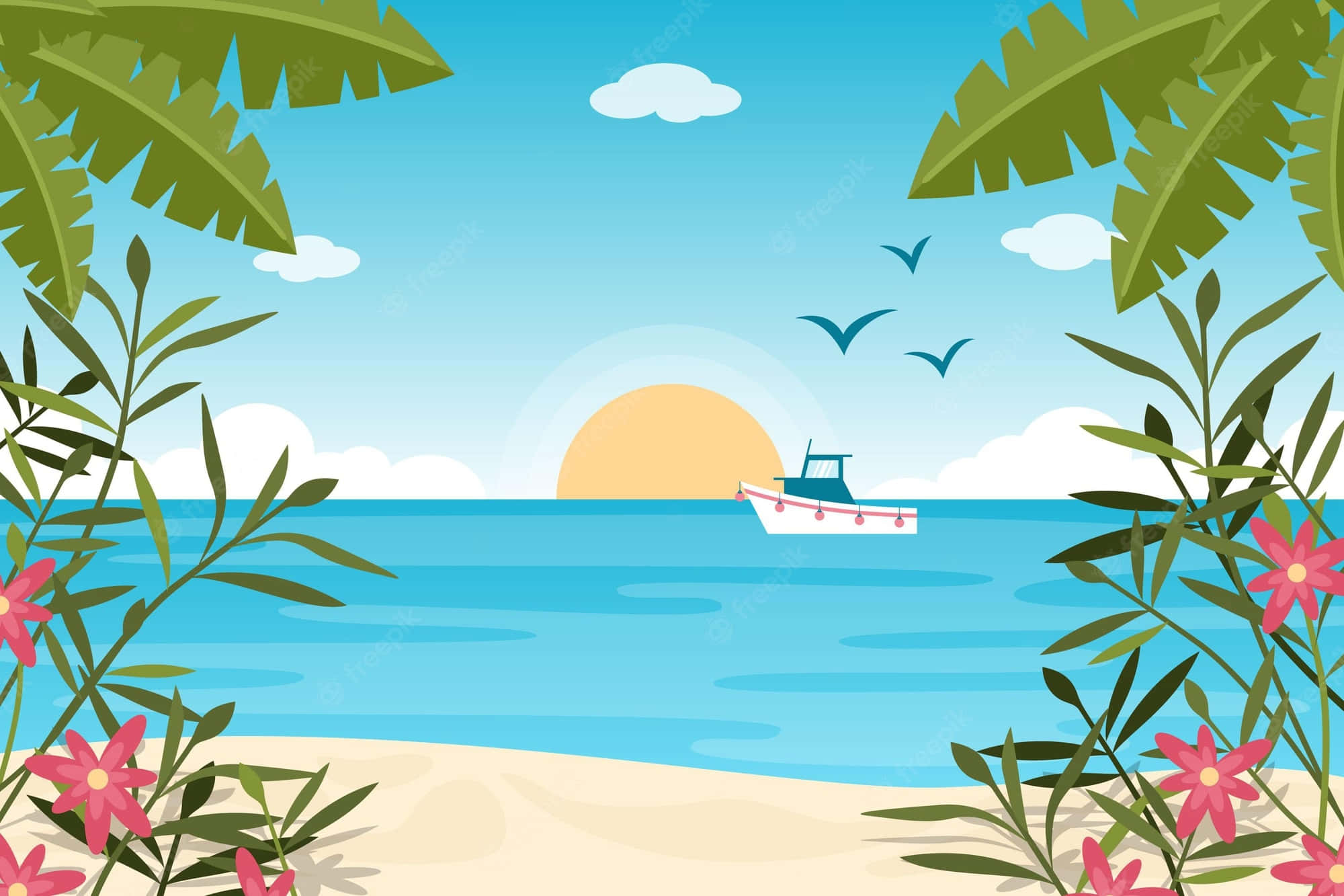 夏日海灘藝術 壁紙