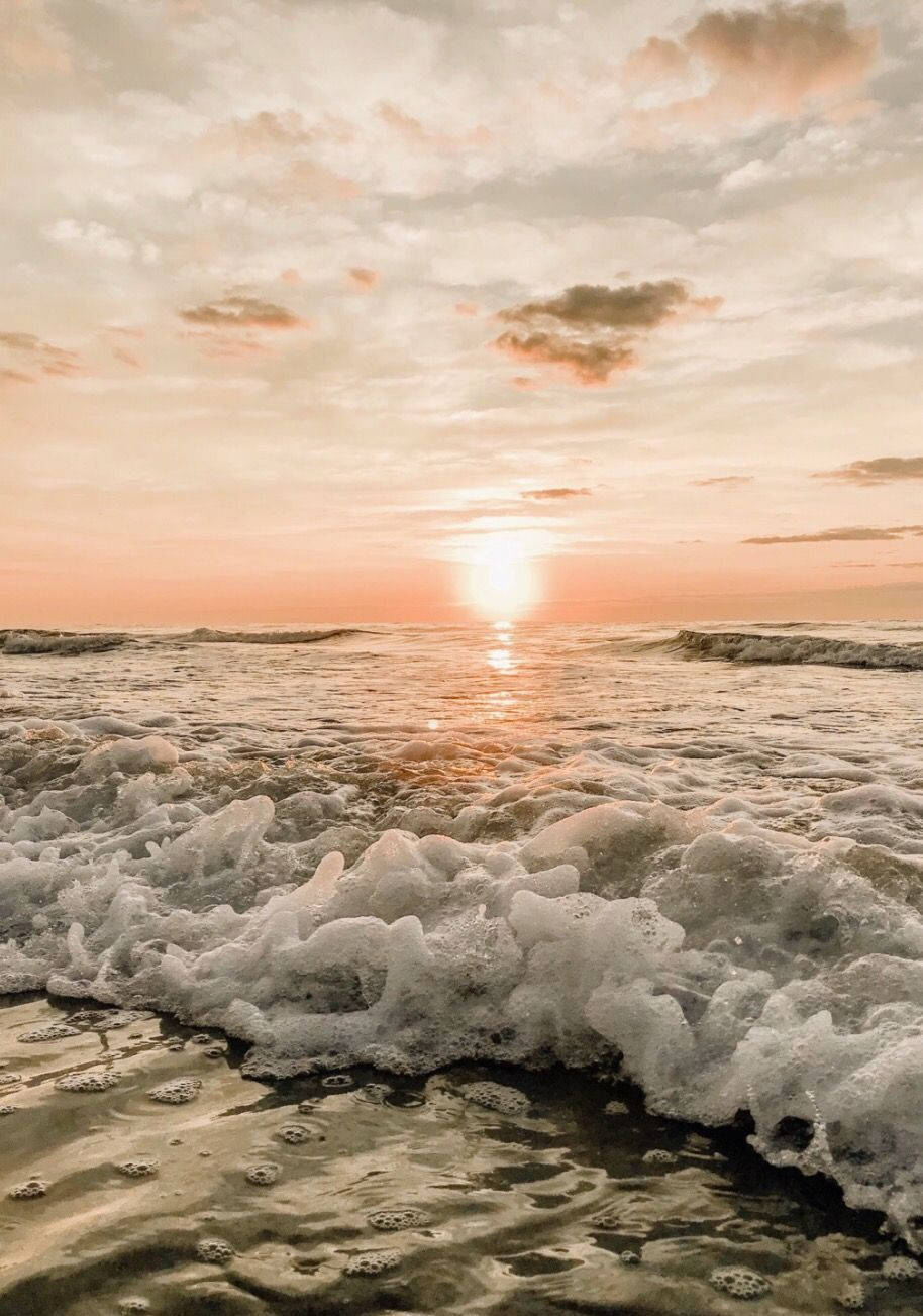 夏日美學沙灘日落 壁紙