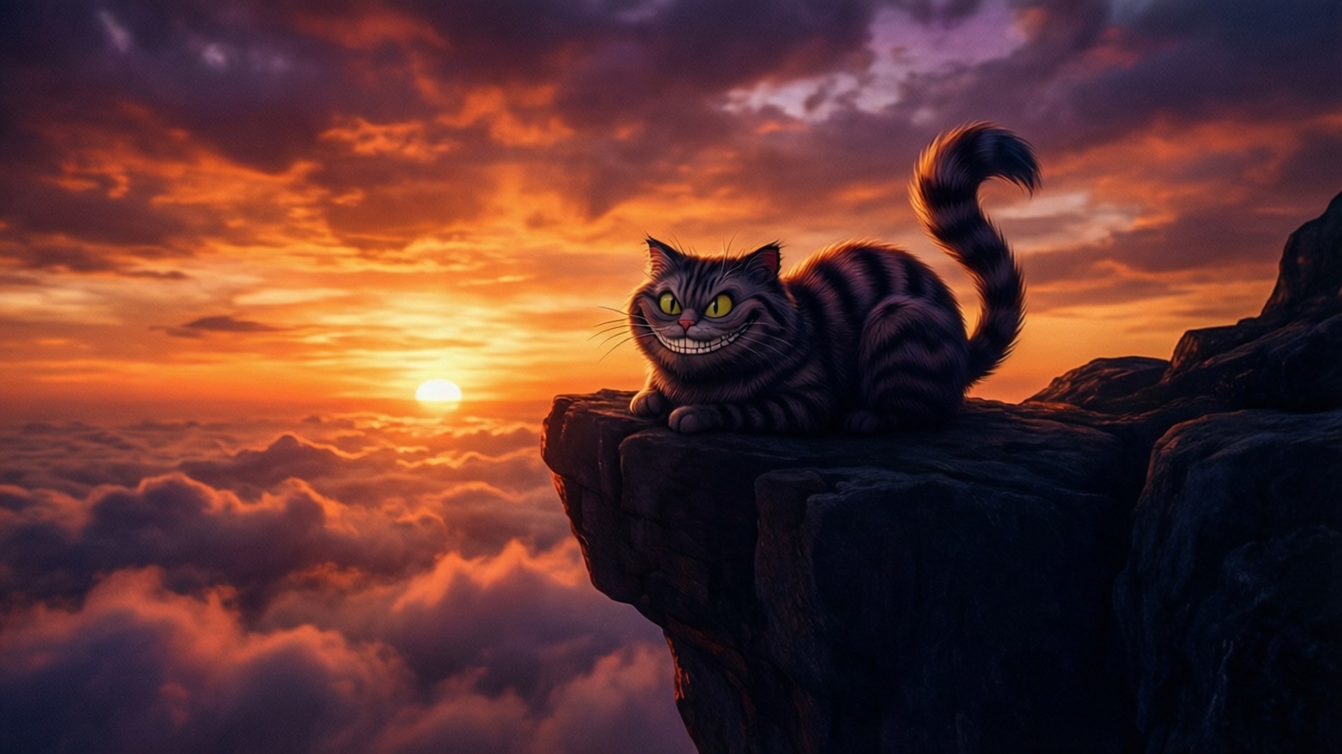 夕陽剪影 壁紙