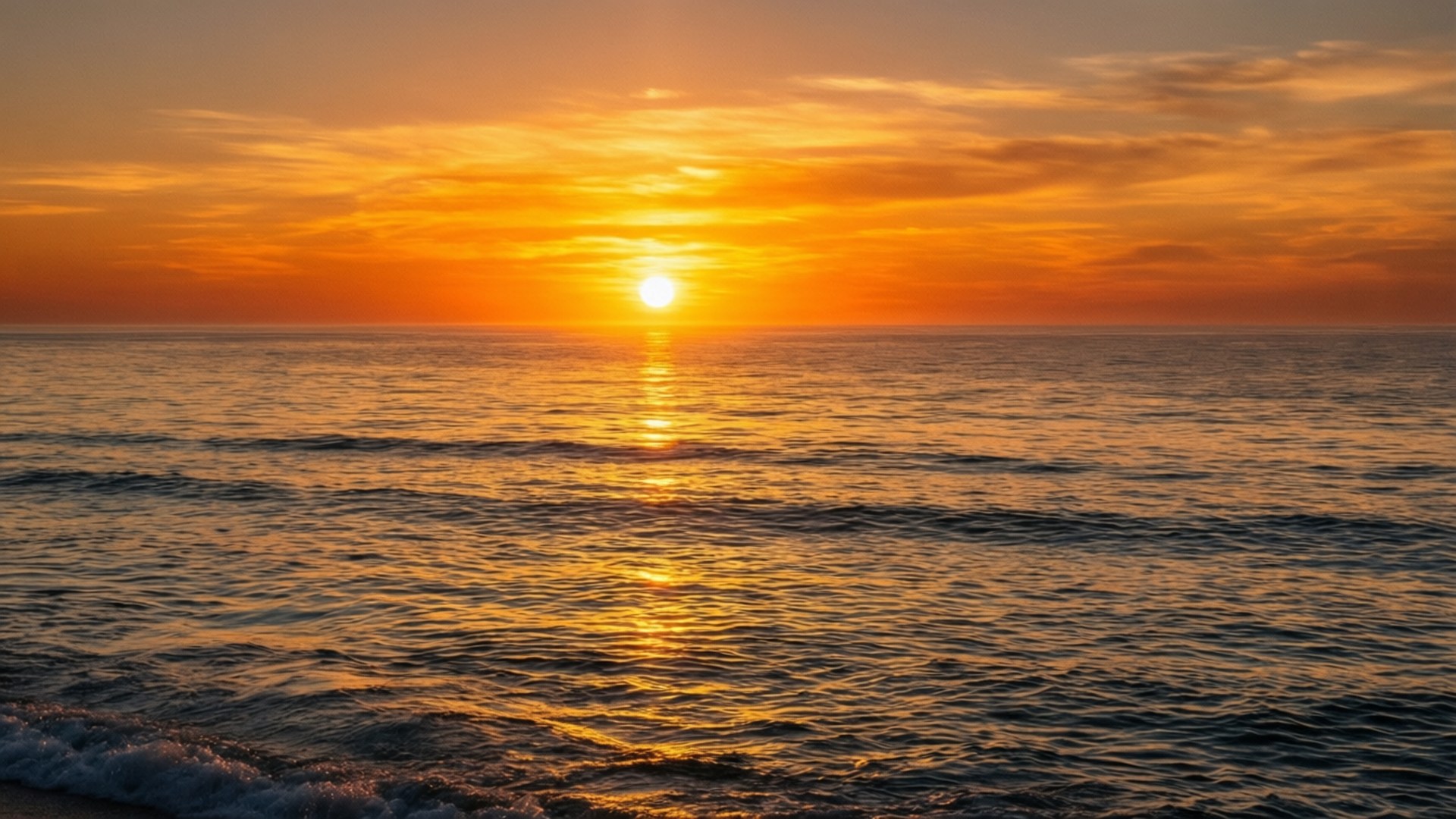 夕陽海洋光輝 壁紙