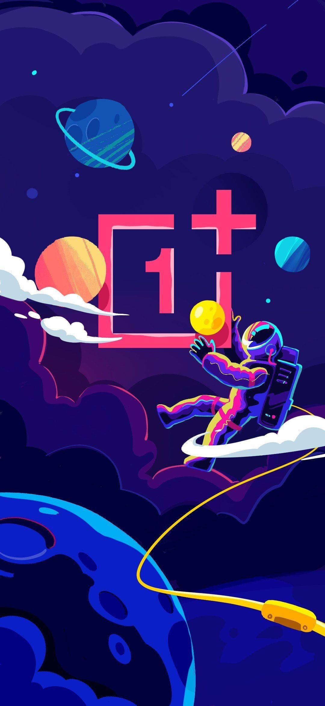 外太空中的OnePlus 9R标志 壁紙