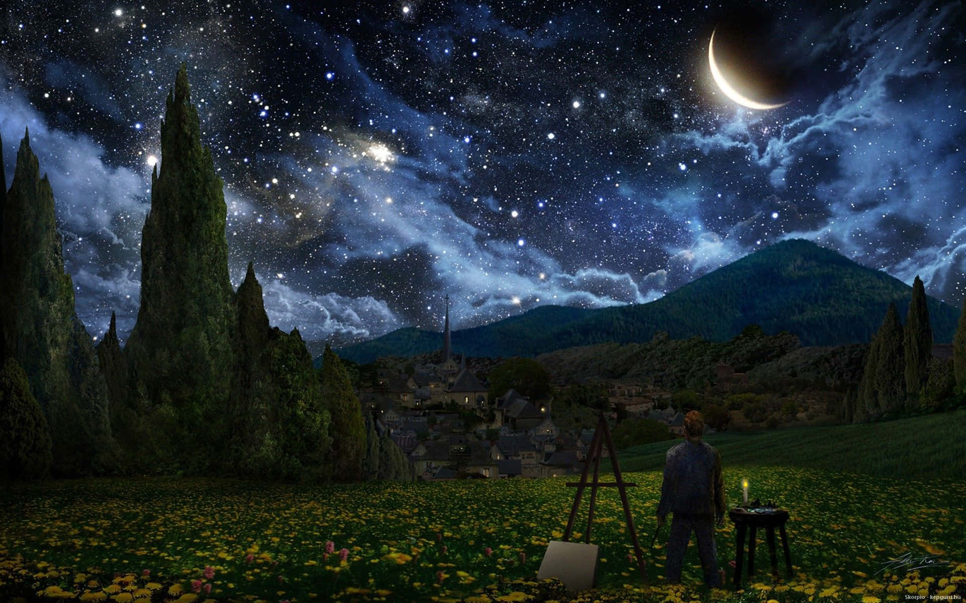 外太空星系与星云的壮丽景观 壁紙