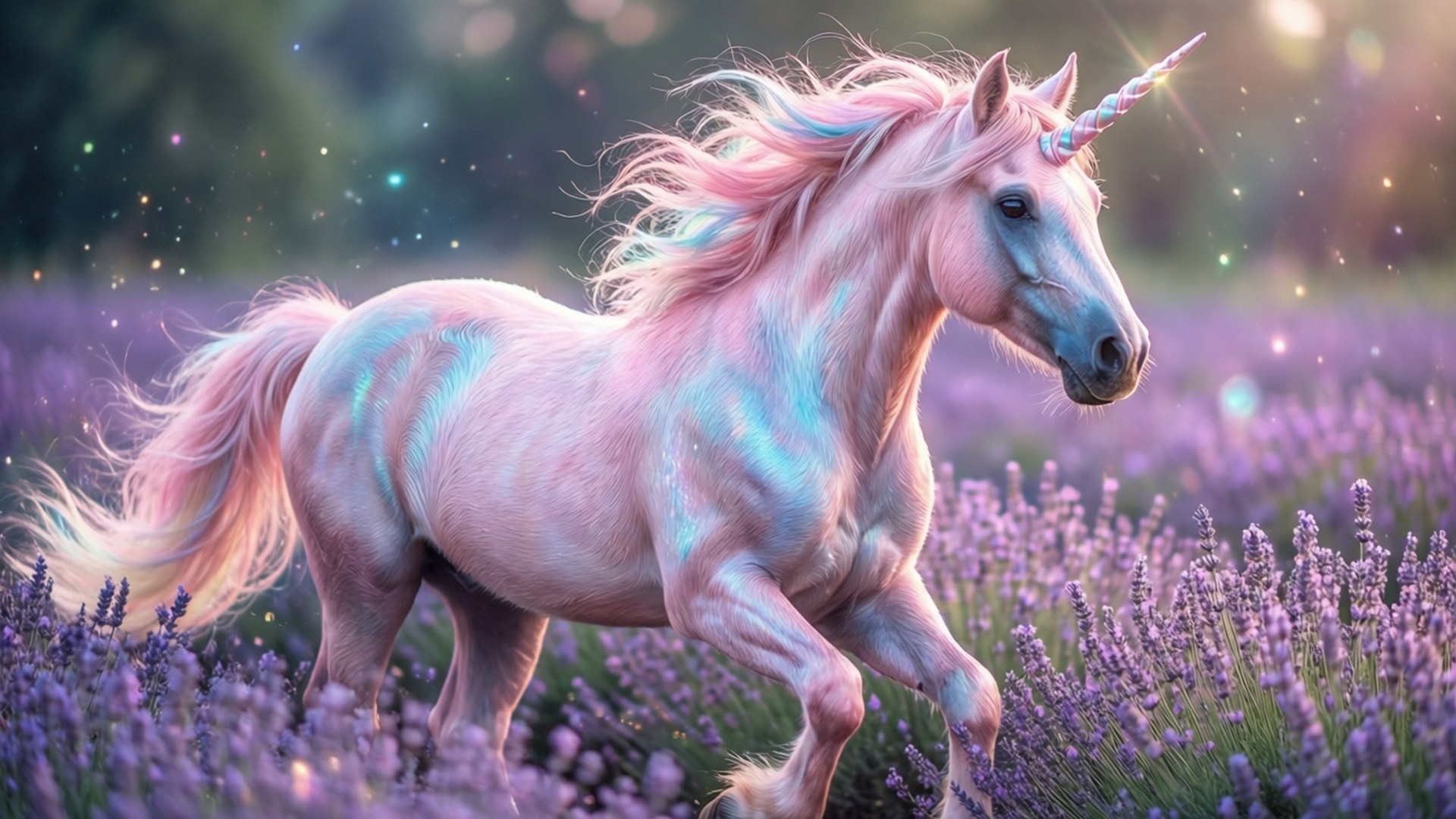 夢幻粉彩獨角獸 壁紙