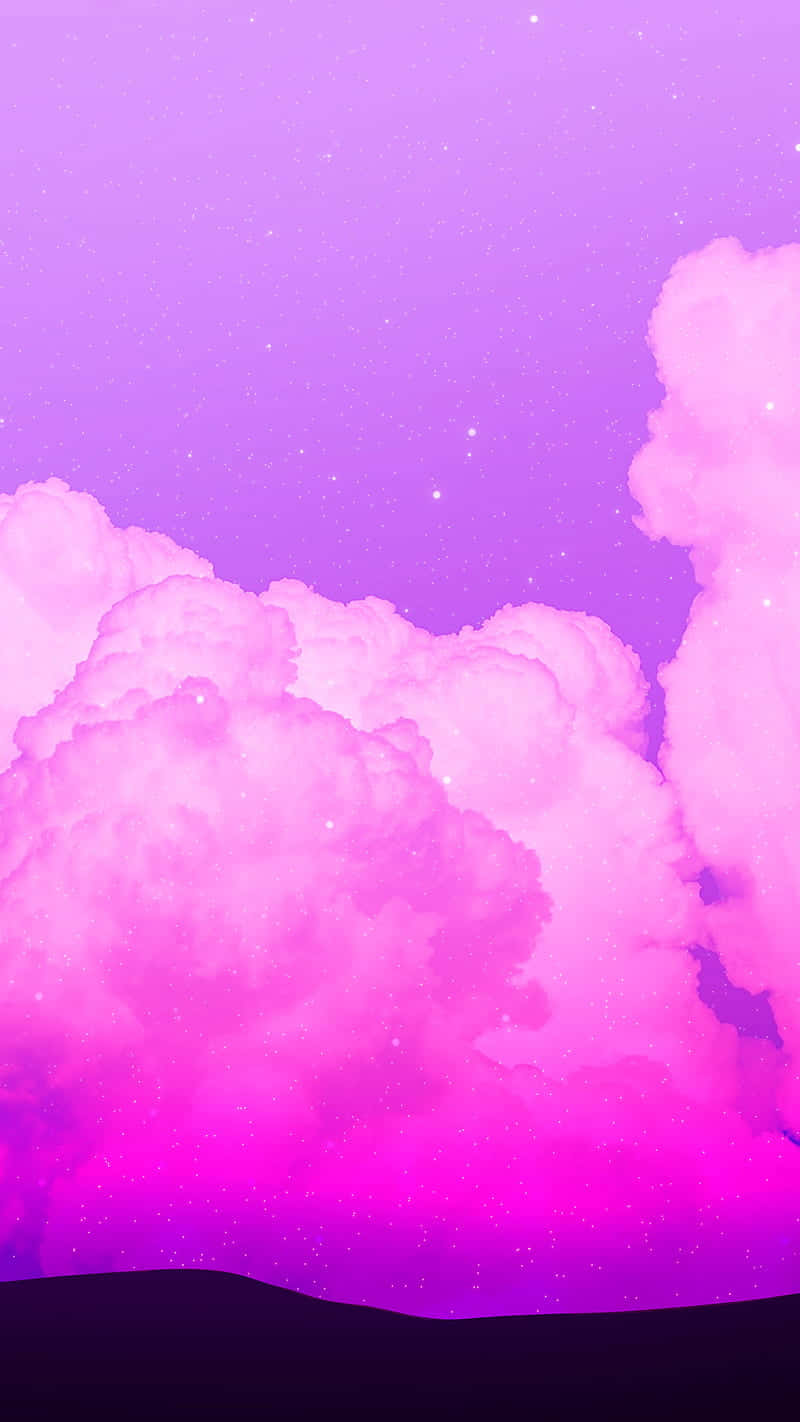 夢幻紫色山巒與天空 壁紙