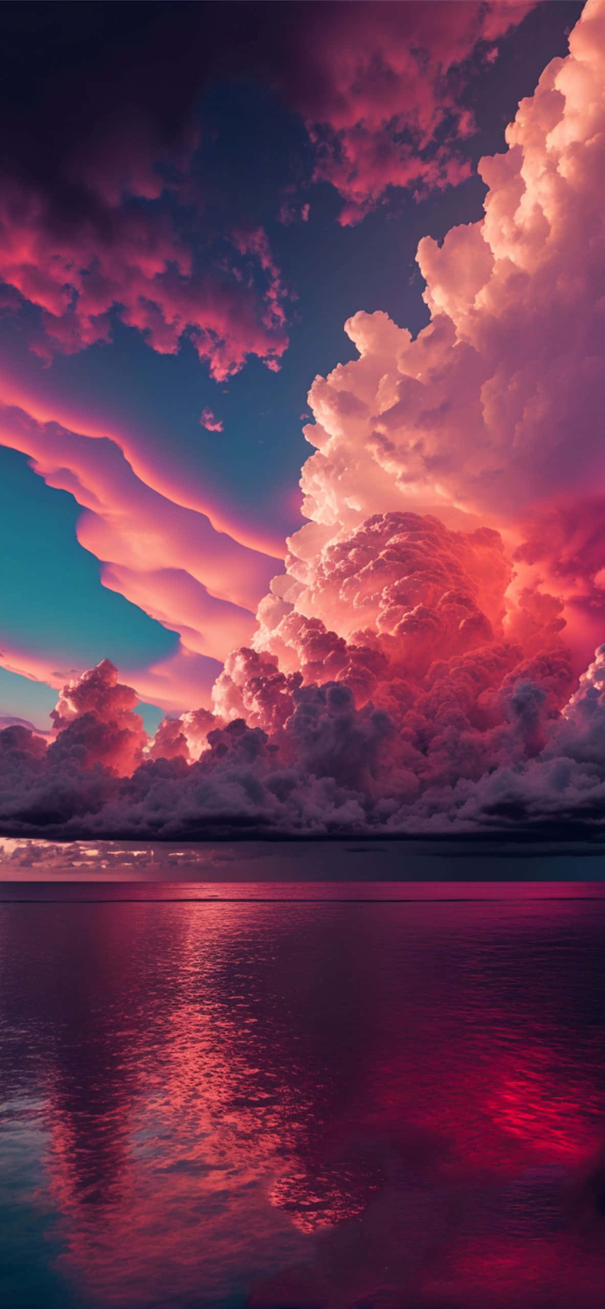 夢幻蓬鬆雲景的天空 壁紙