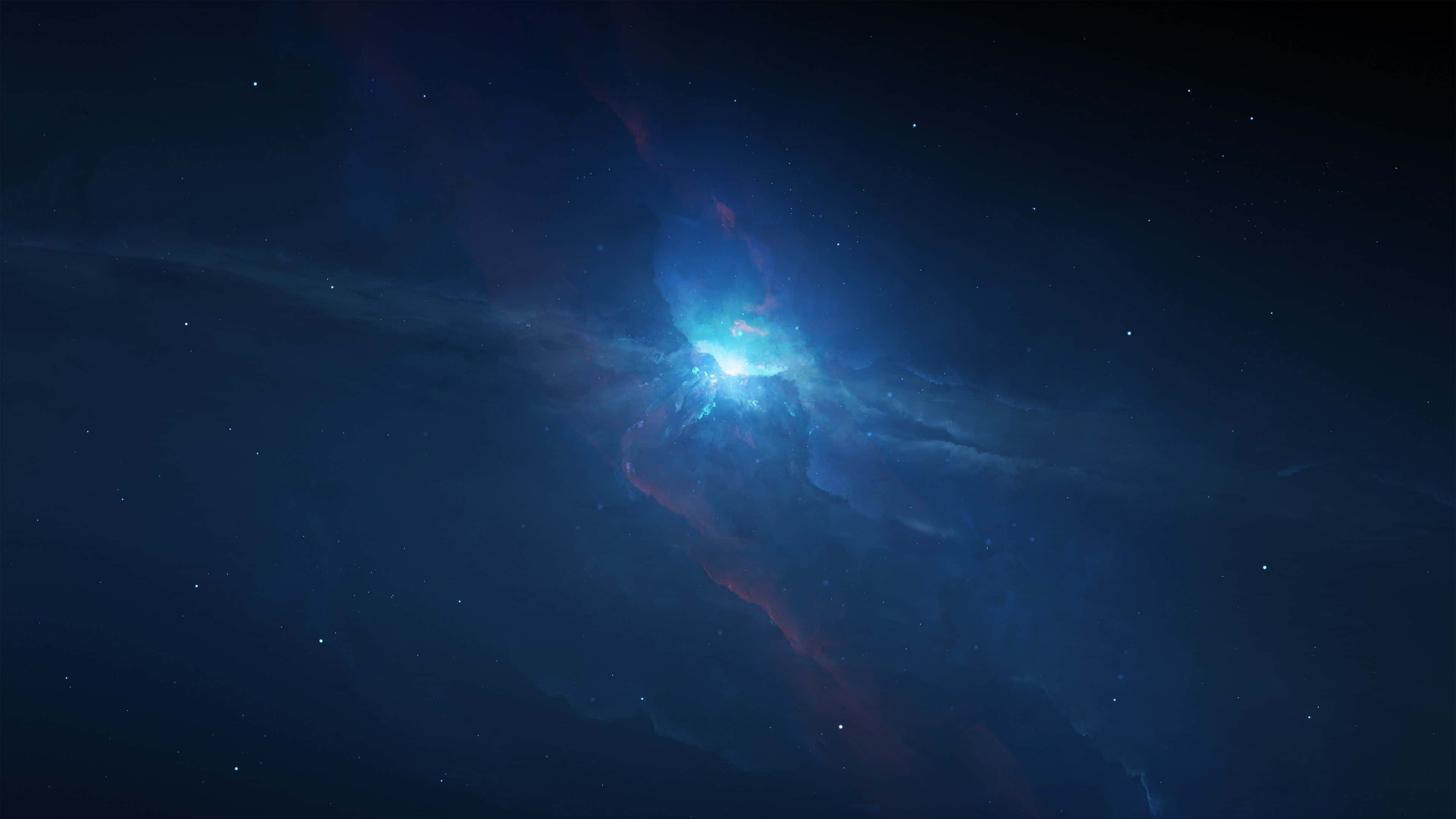 天空中的一顆藍星，背景為藍色 壁紙