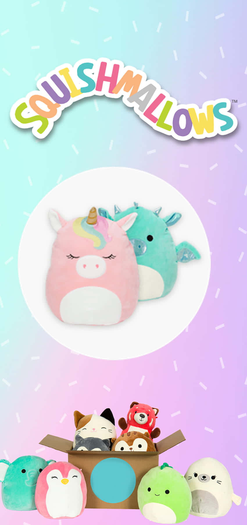 天蓝与紫色Squishmallow肖像背景 壁紙