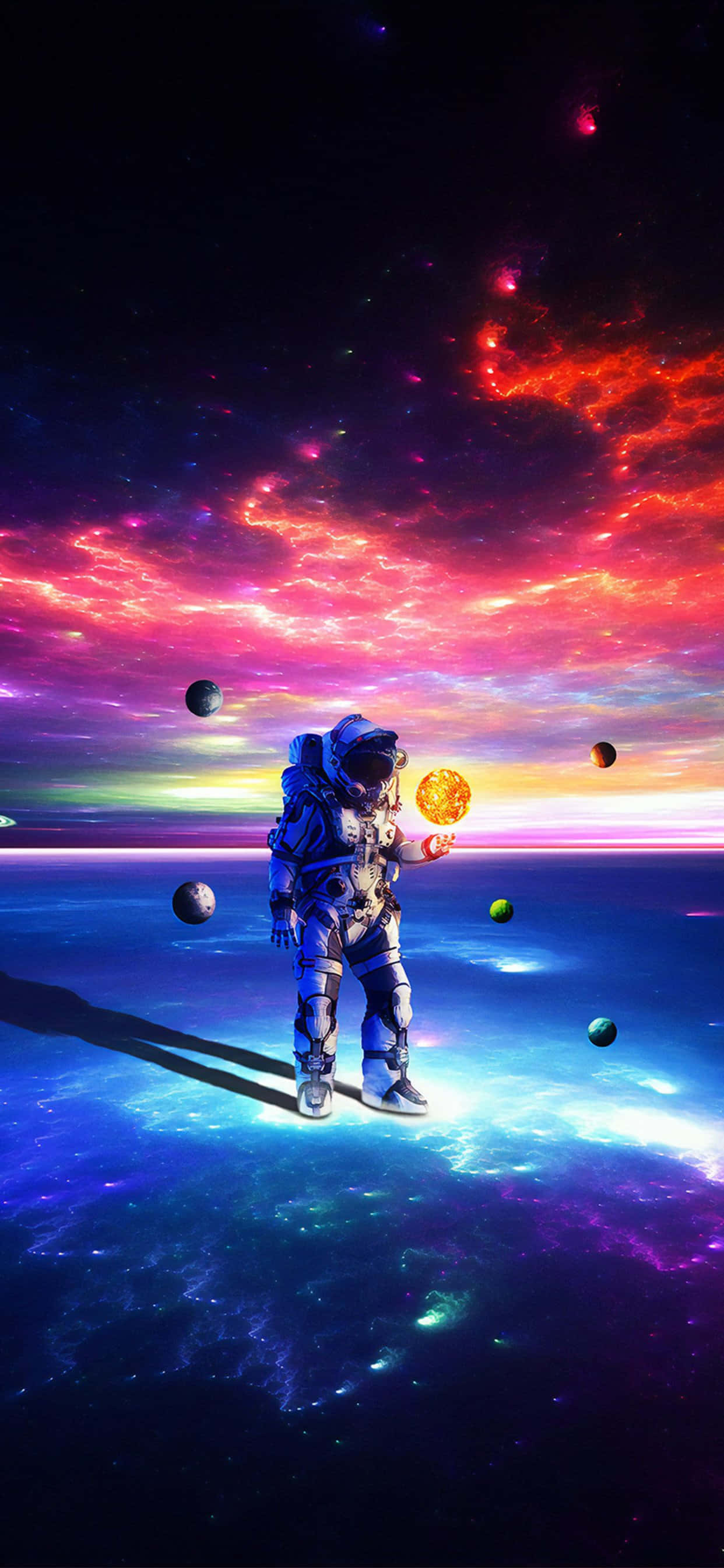 太空中站立着硬币的宇航员 壁紙