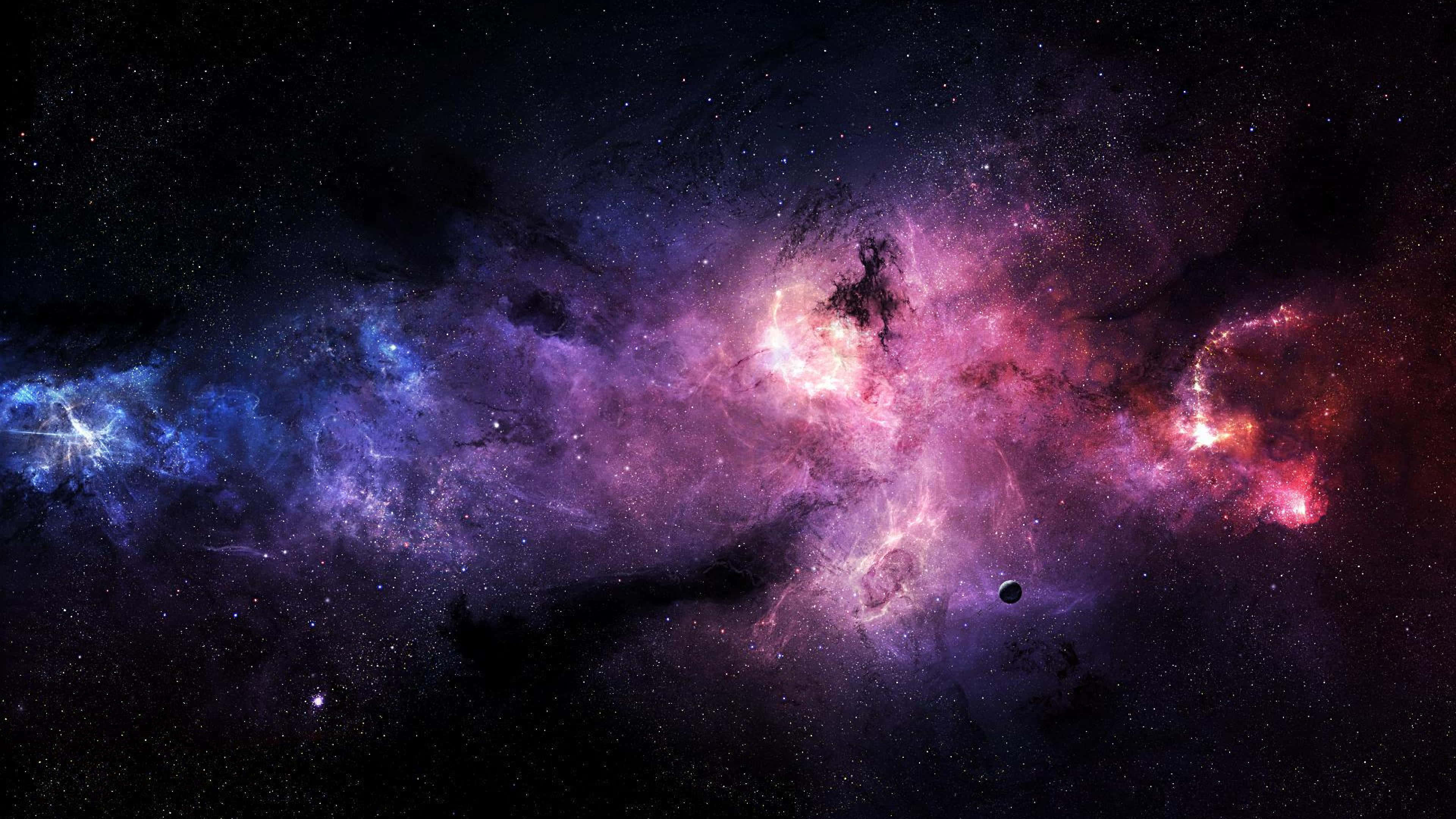 太空星系粉色星云 壁紙