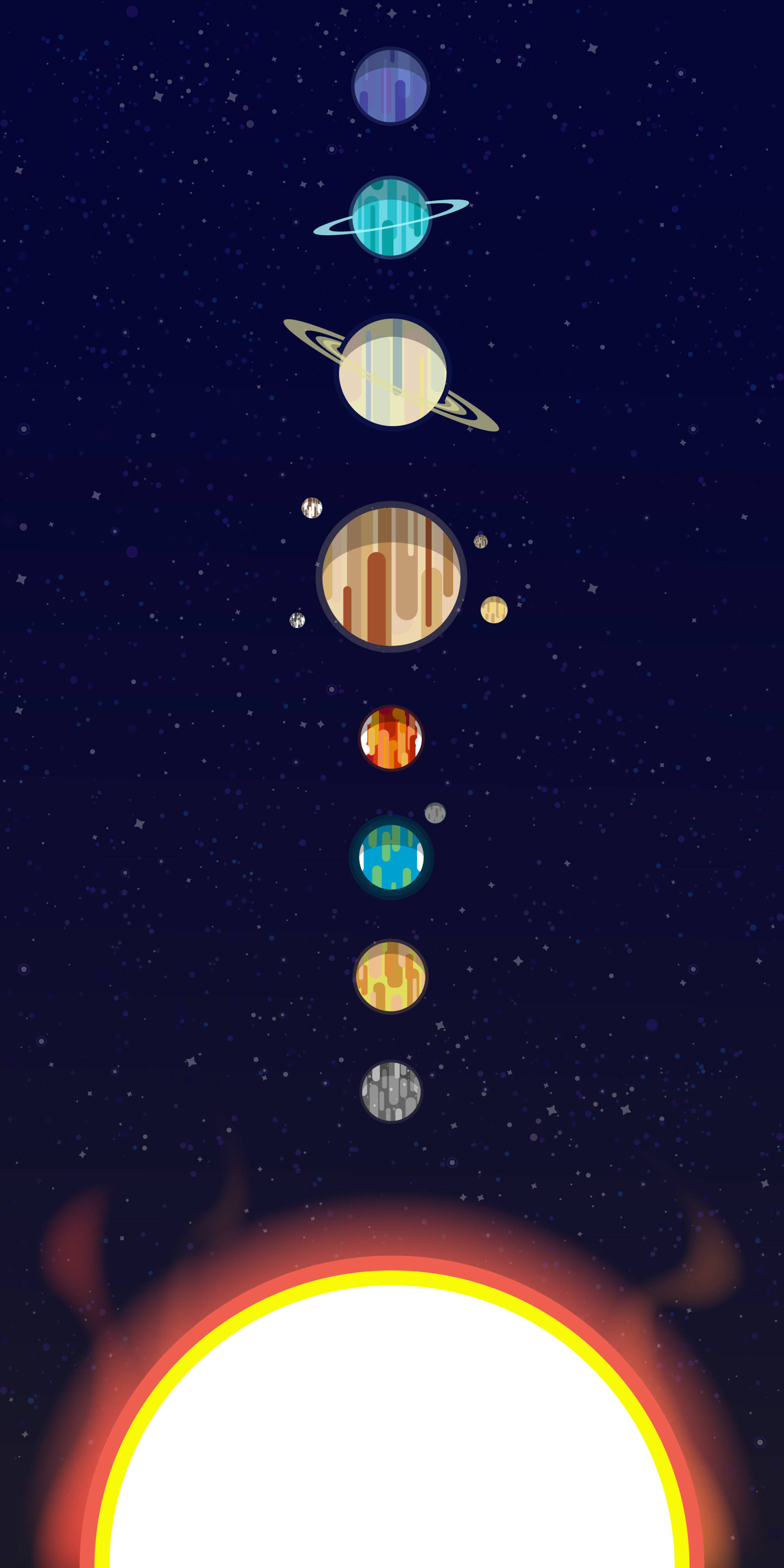 太空美学行星排成一列 壁紙