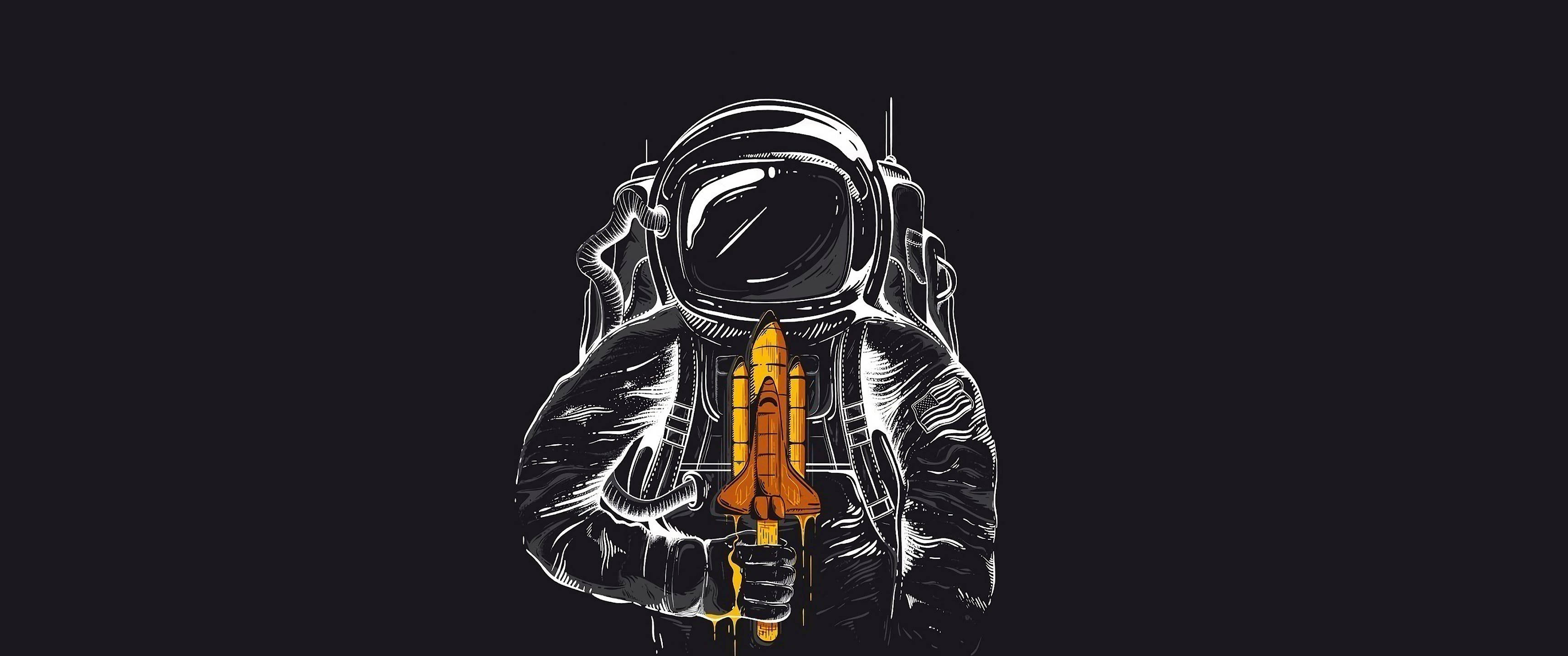 太空美學 太空人與太空梭 壁紙