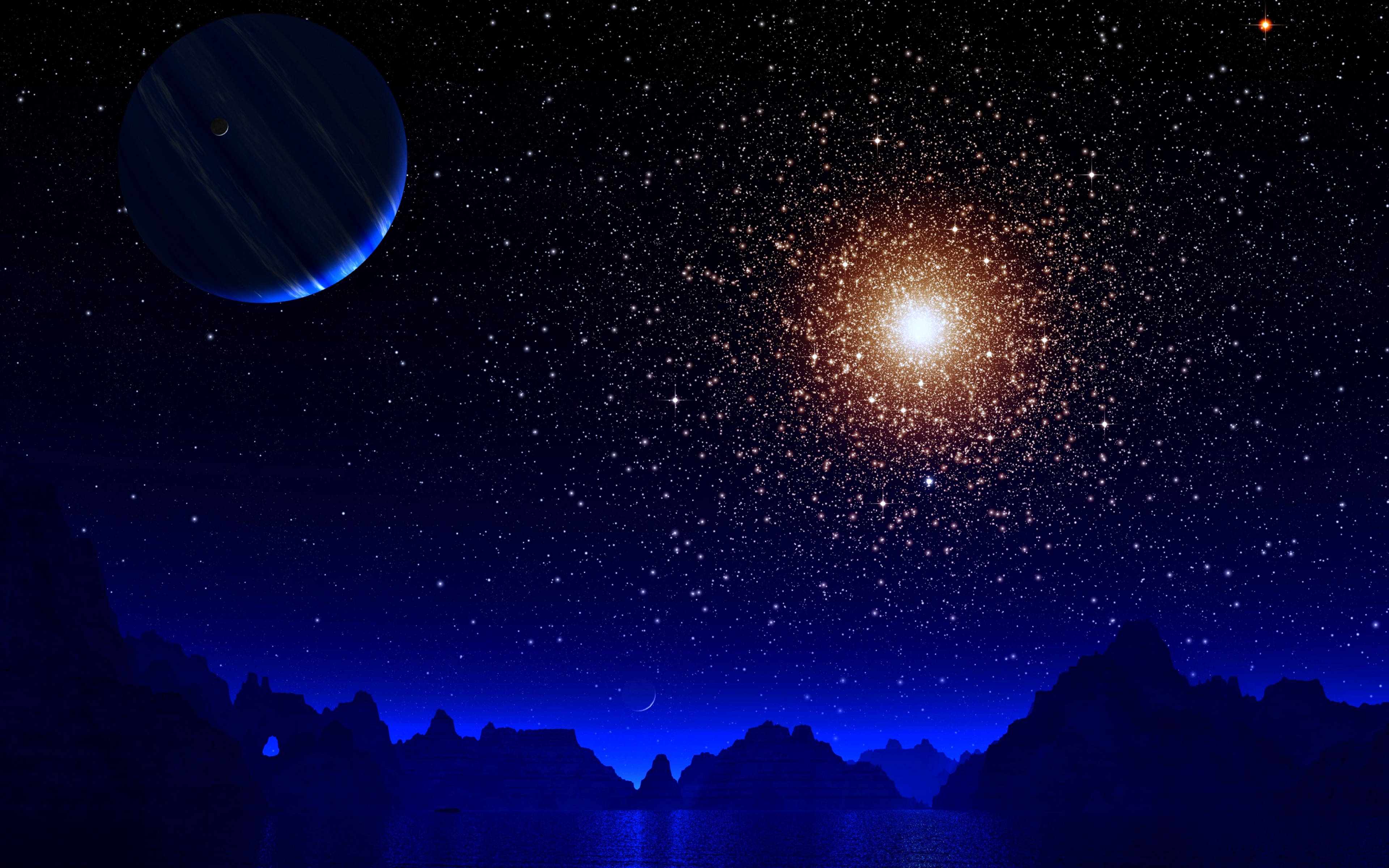 太空美學暗夜之月 壁紙