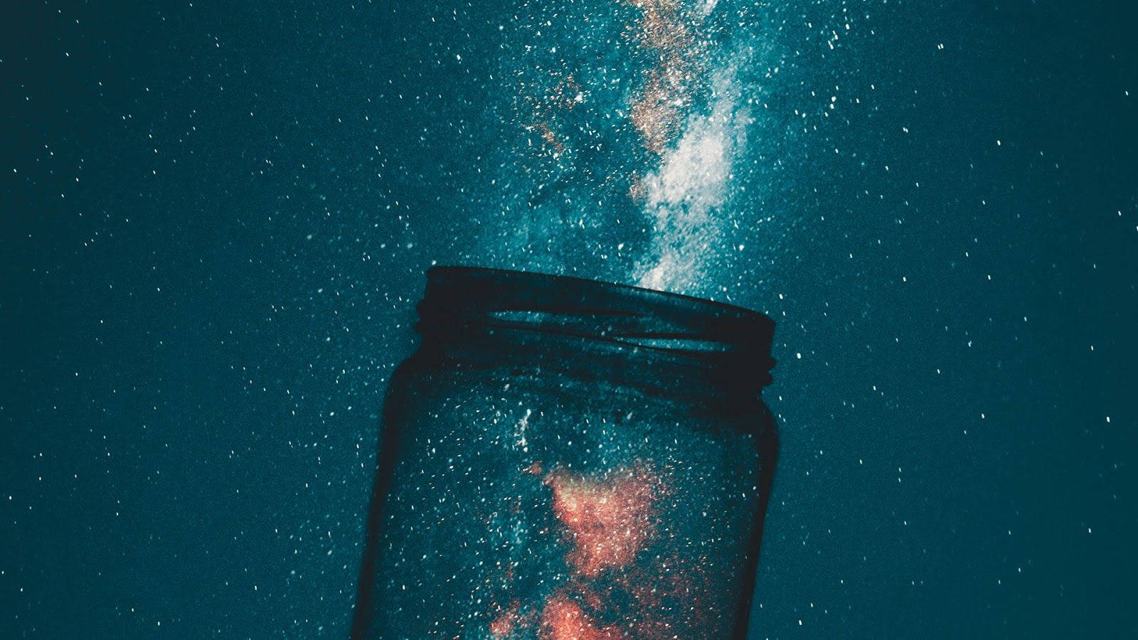 太空美學玻璃罐 壁紙