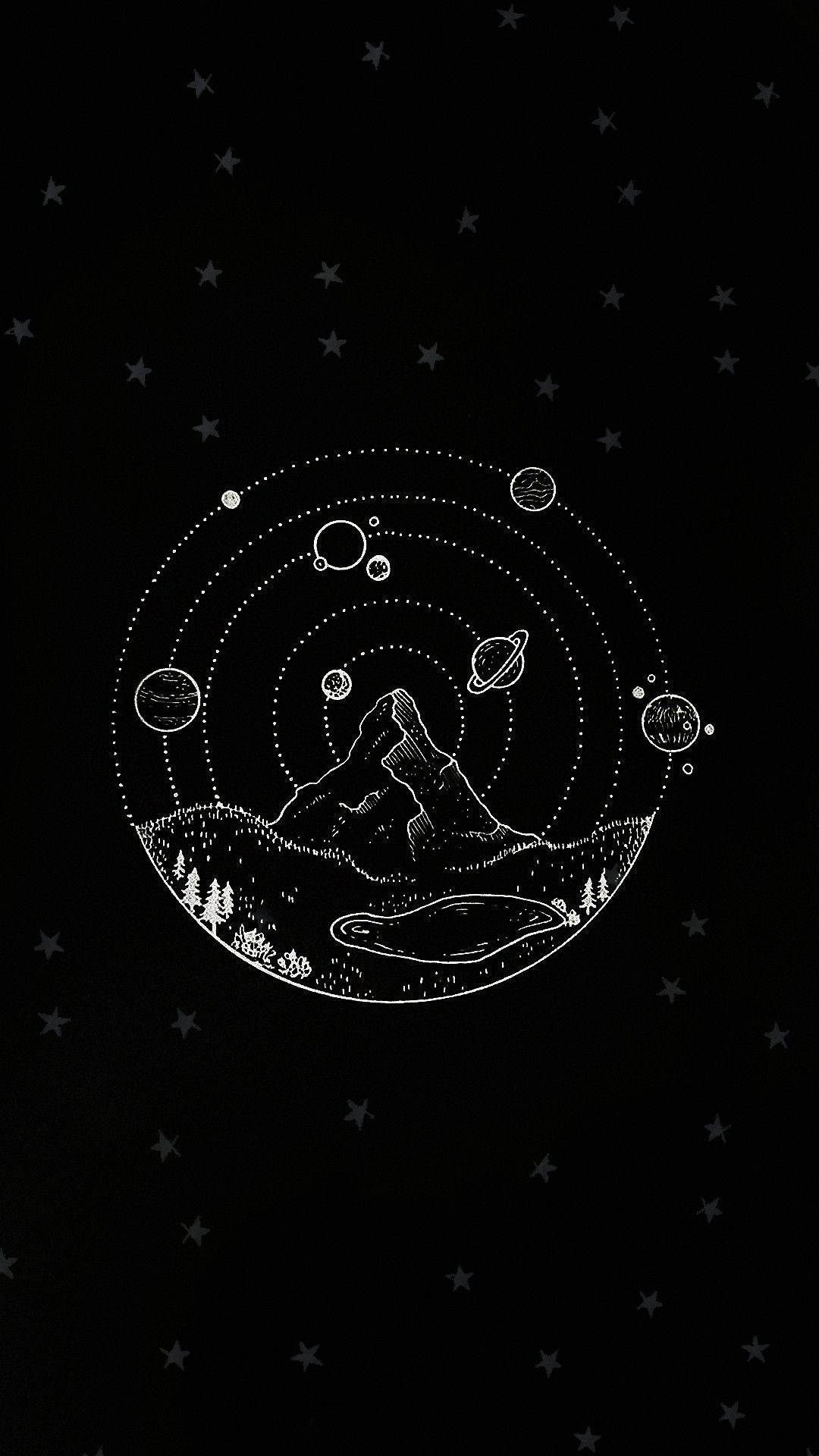 太空美學環繞行星 壁紙