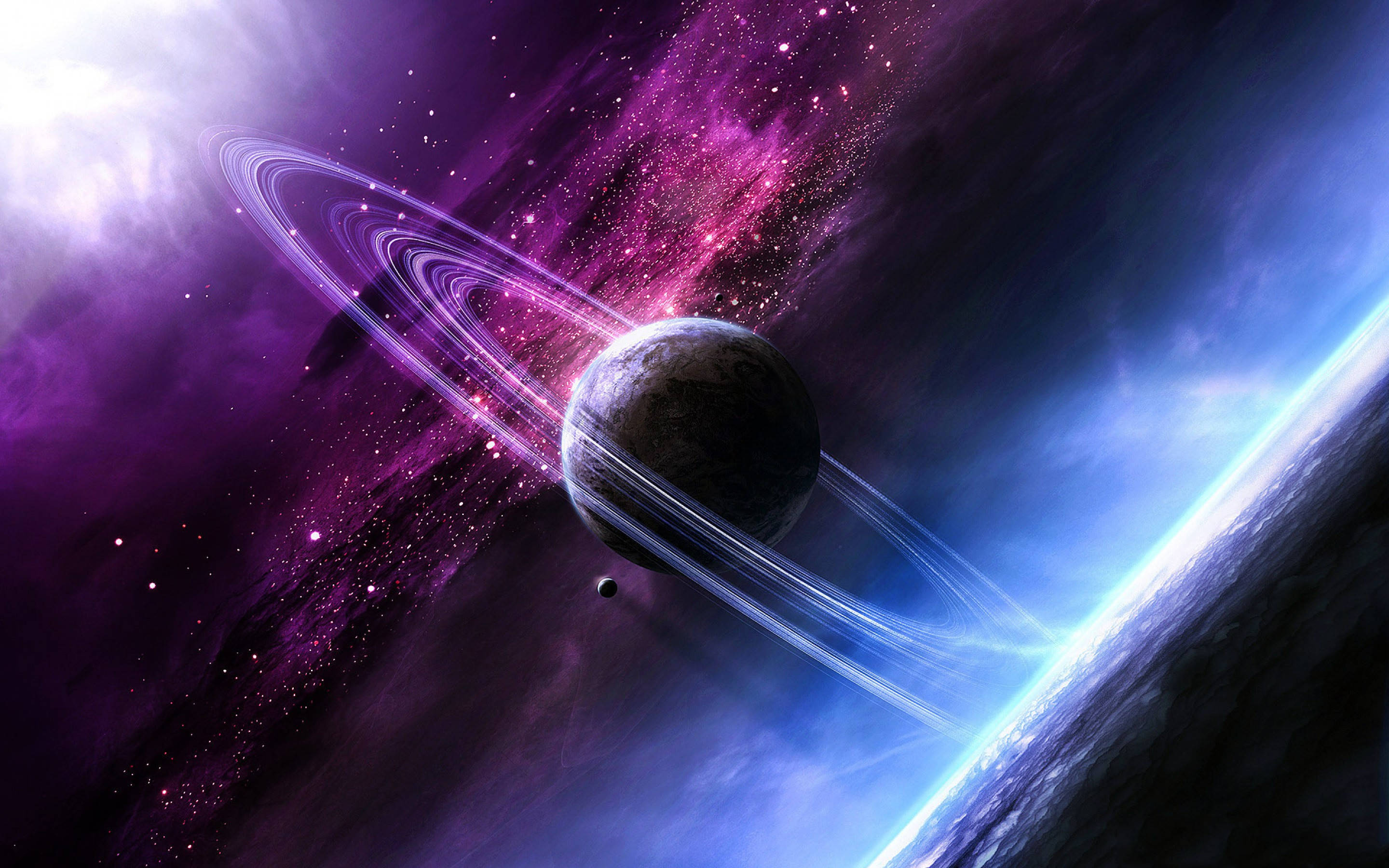 太空美學行星土星 壁紙
