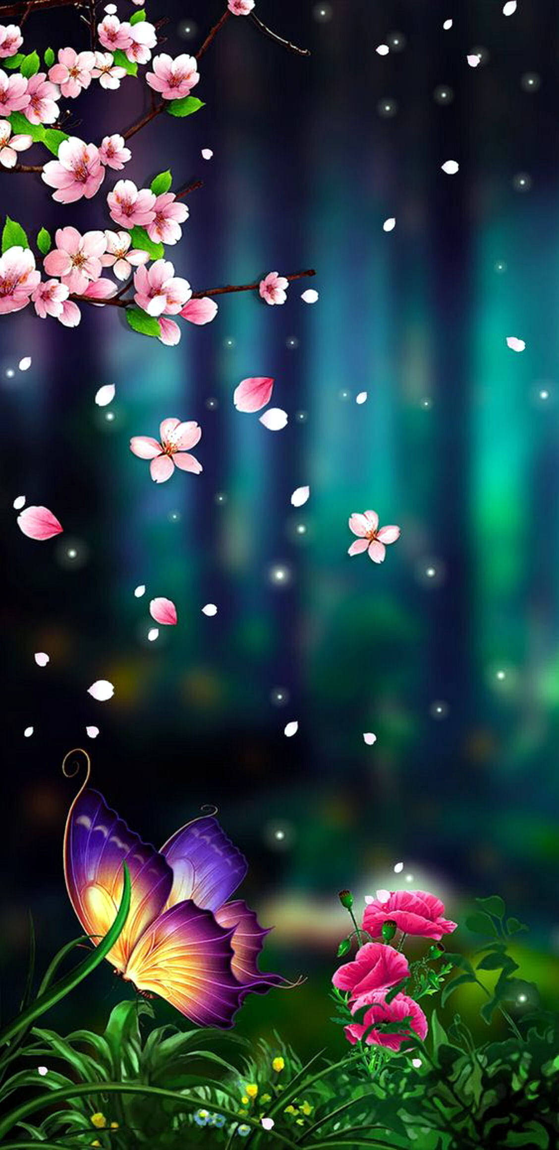 奇幻花卉風鈴 壁紙