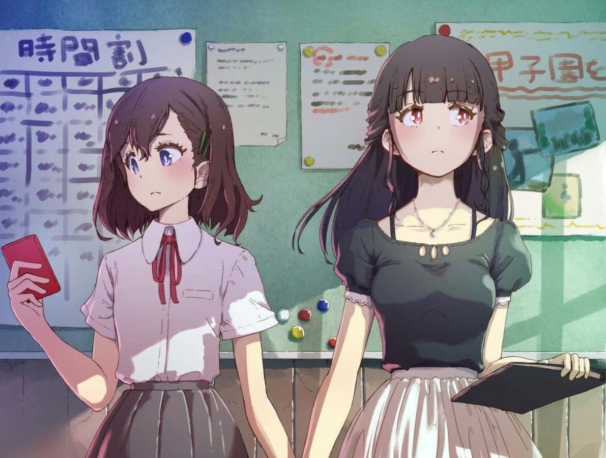 女同性戀動畫女學生的教室時光 壁紙