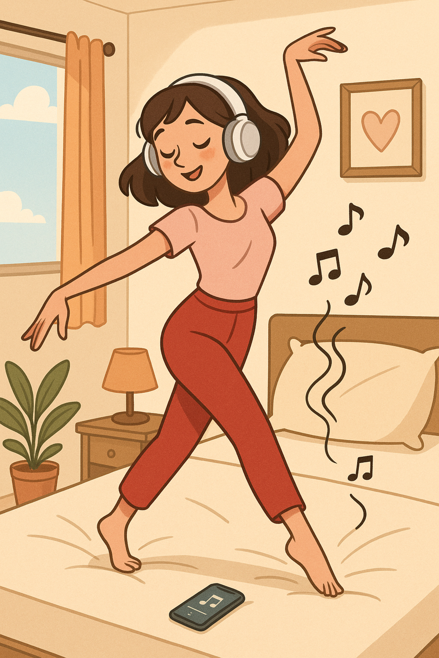 女子隨音樂起舞 壁紙