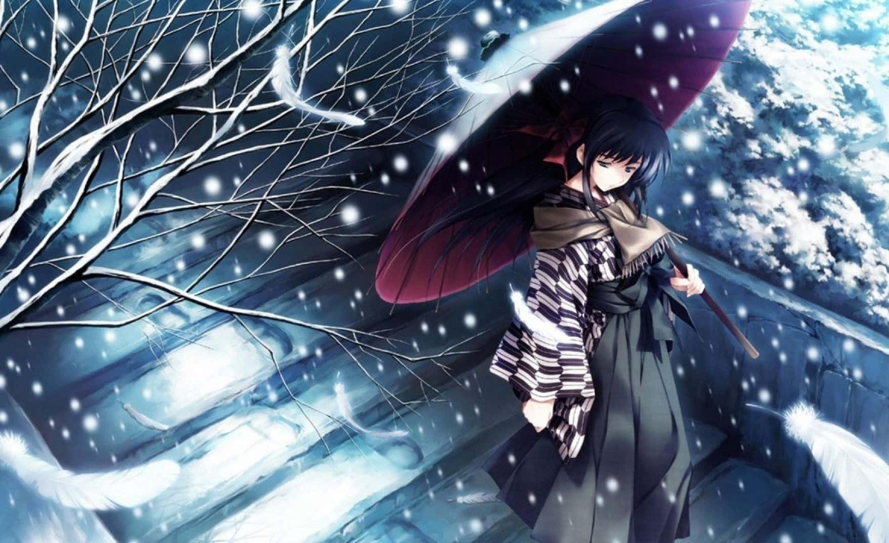 女孩獨自悲傷地佇立 壁紙