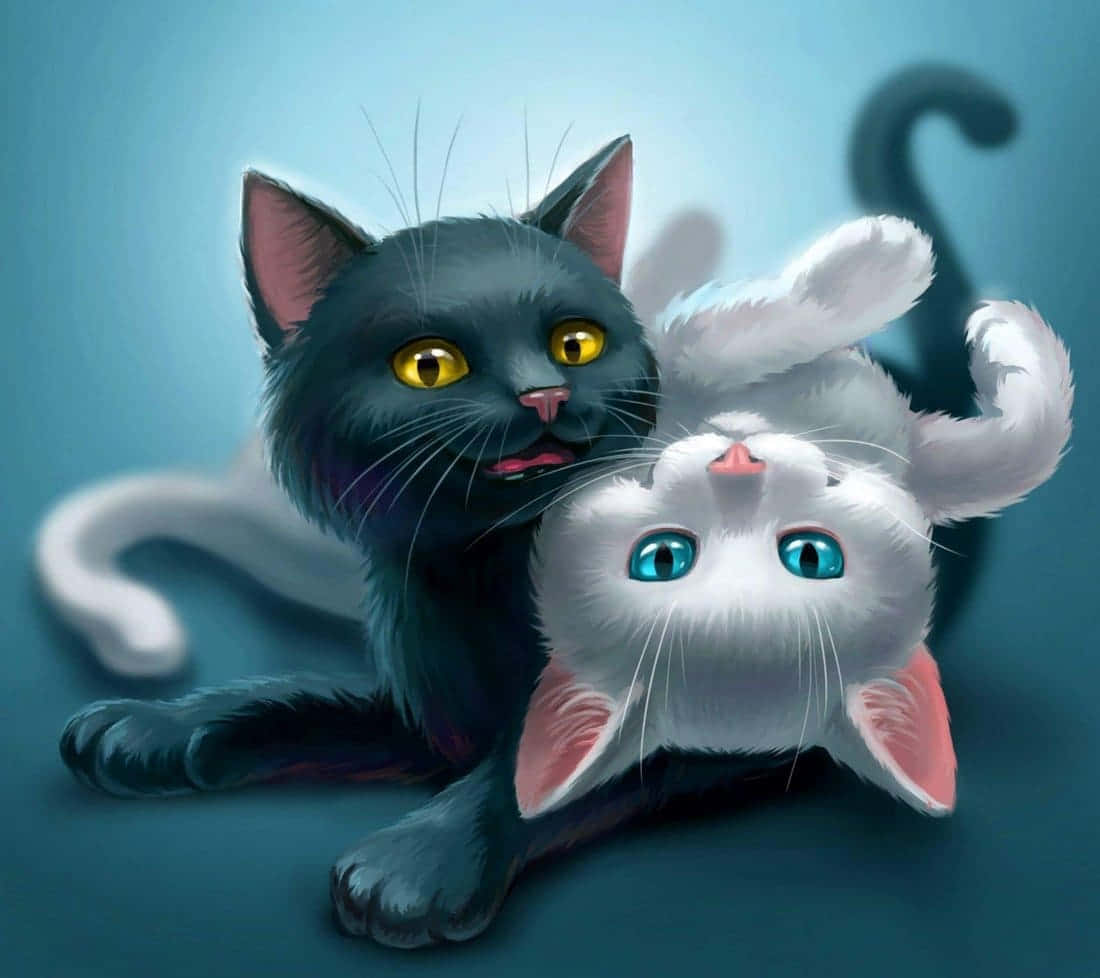 好奇的动漫猫咪 壁紙