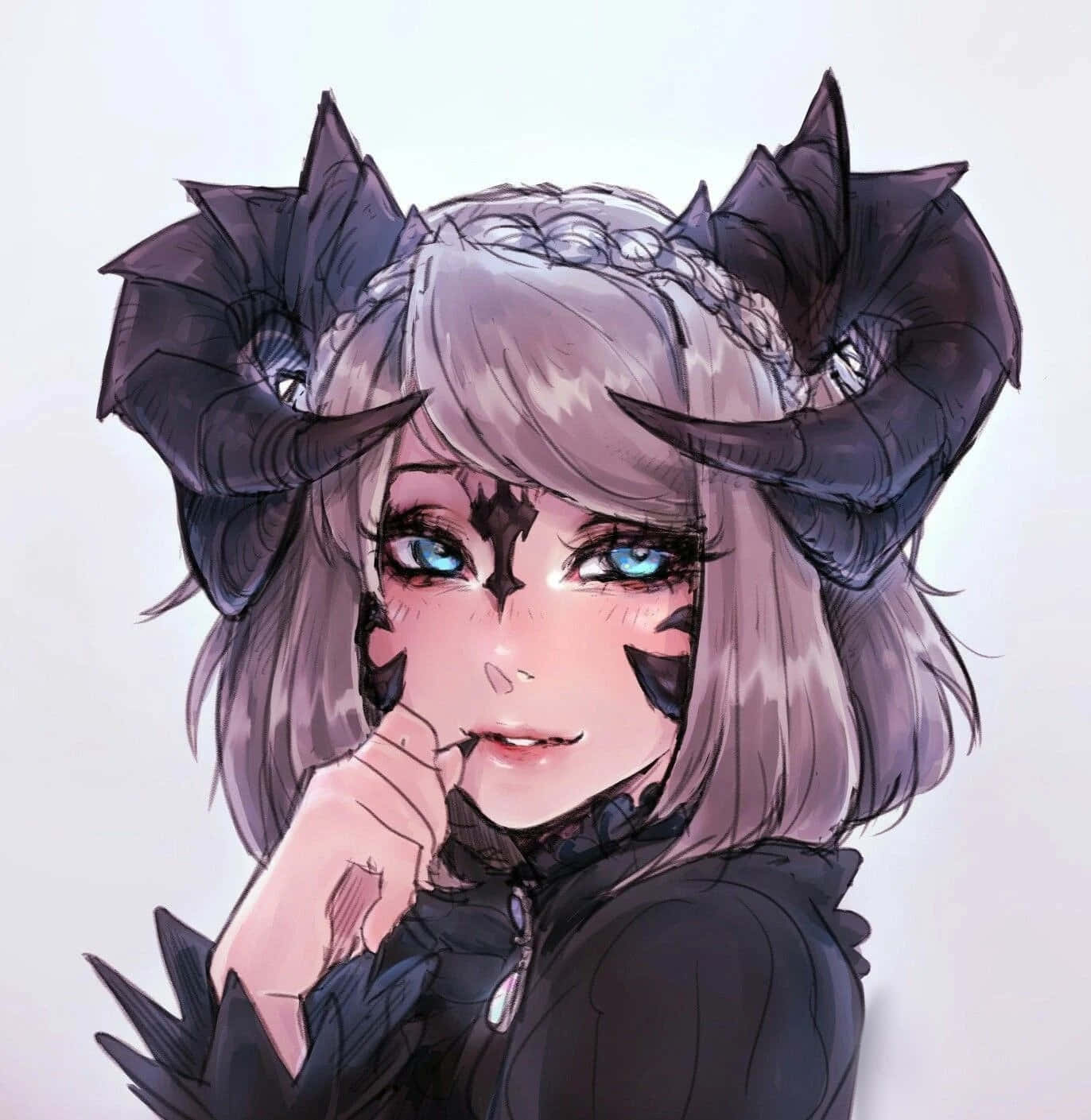 威嚴的動漫惡魔俯視挑釁 壁紙