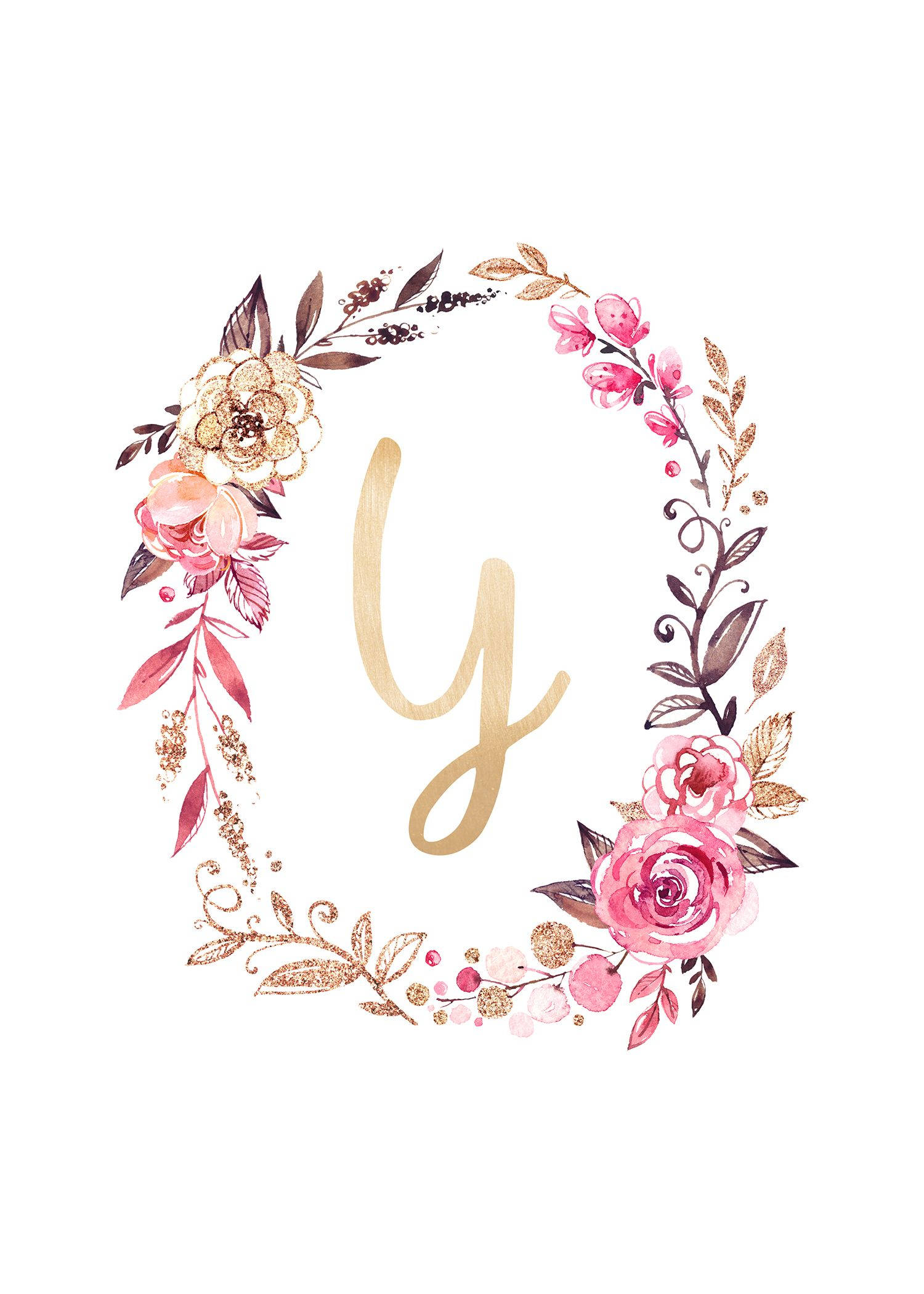 字母Y美学花环 壁紙