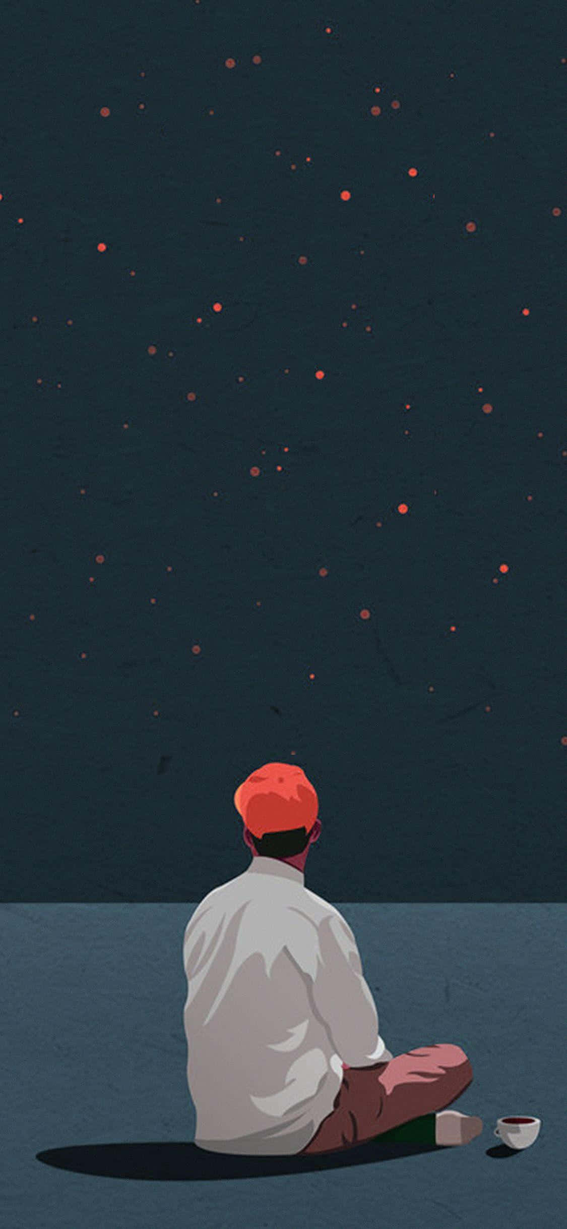 孤獨者觀星 壁紙