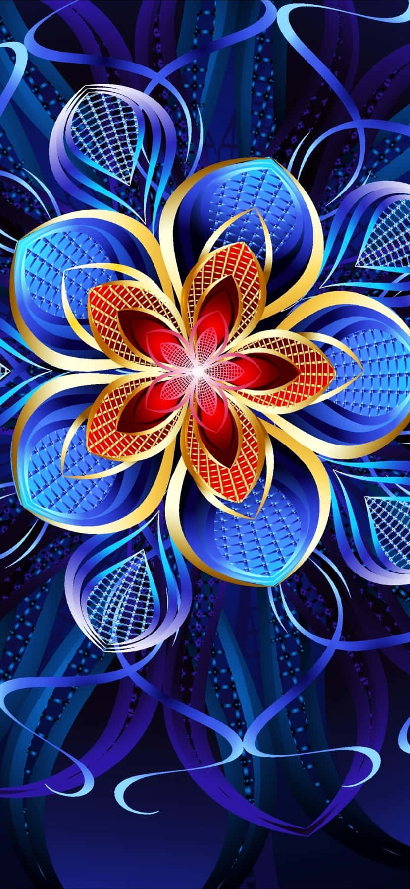 宁静湖泊上空的魔幻闪烁夜空 壁紙