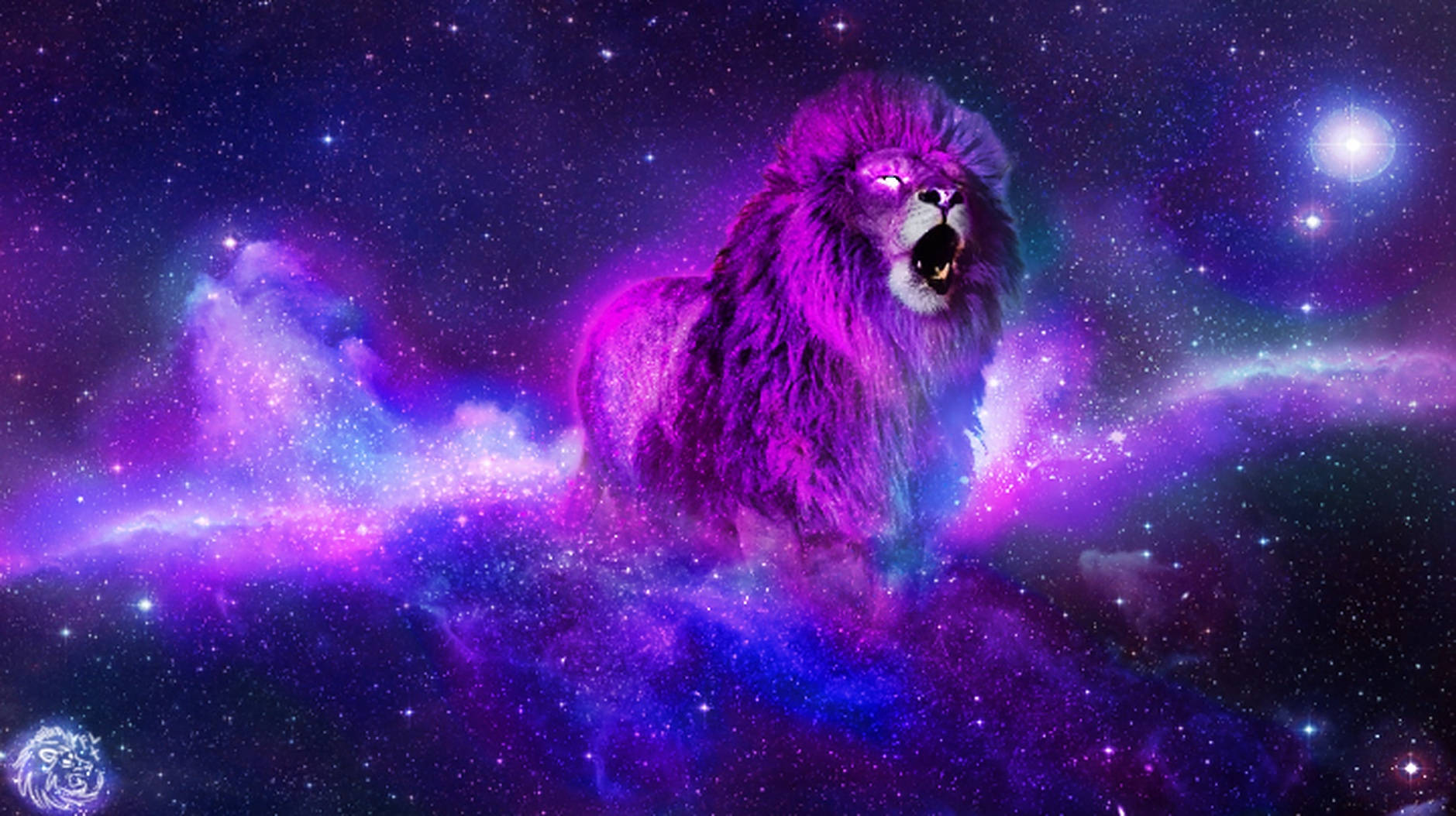 宇宙中咆哮的雄壮星系之狮 壁紙