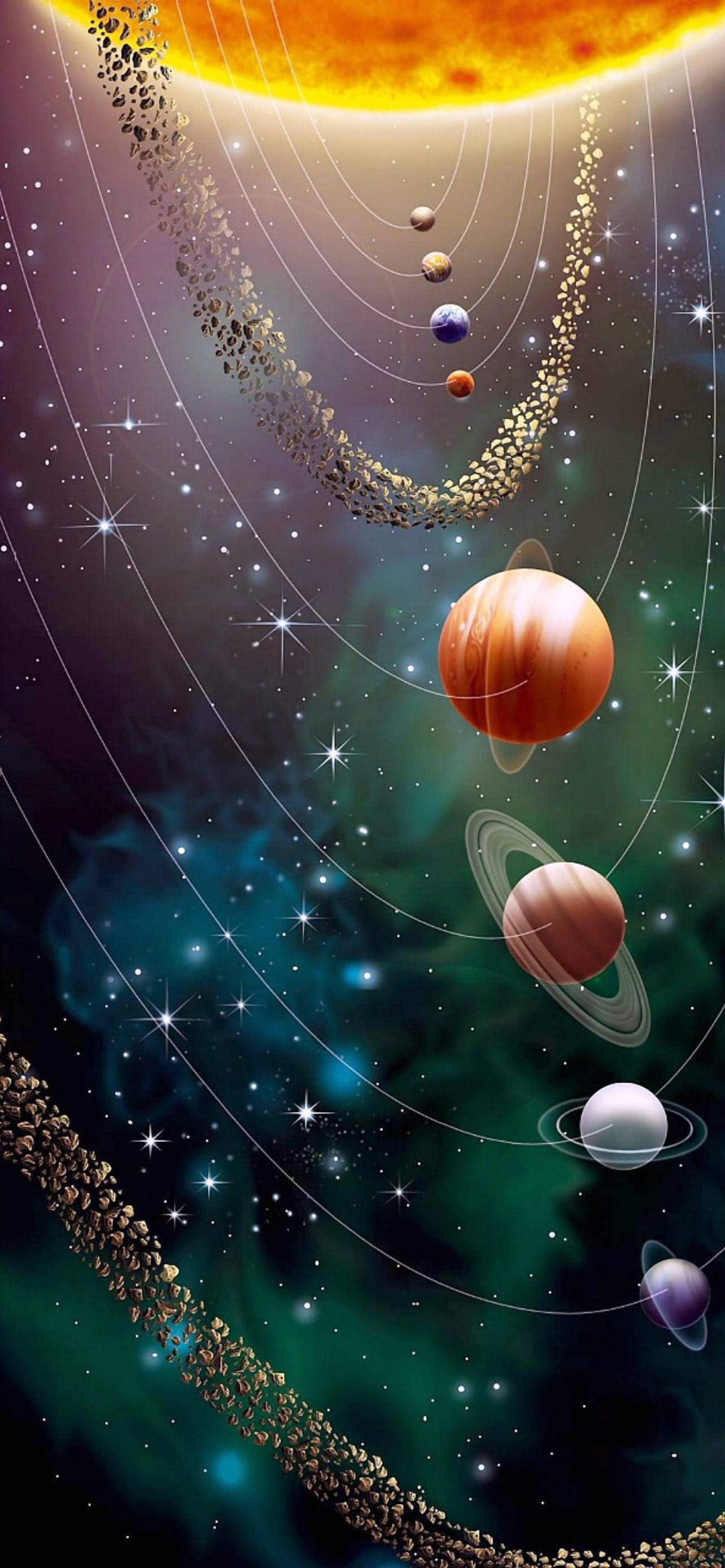 宇宙中的太陽系 壁紙