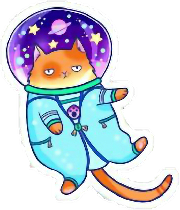 宇宙小貓太空人貼紙 壁紙
