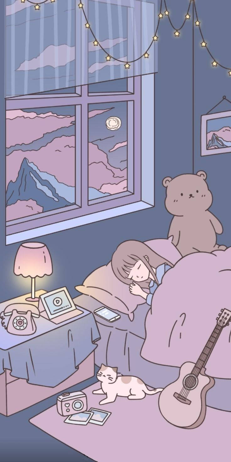 寧靜夜晚柔和美學 壁紙