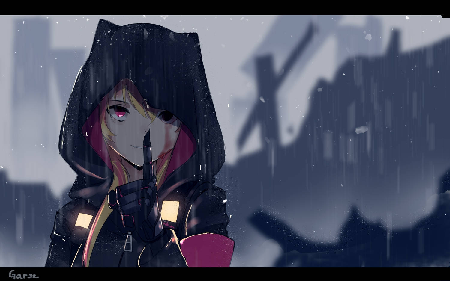 少女前线动漫女孩连帽外套 壁紙
