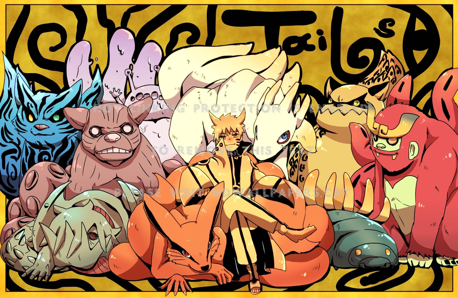 尾獸鳴人角色同人畫作 壁紙