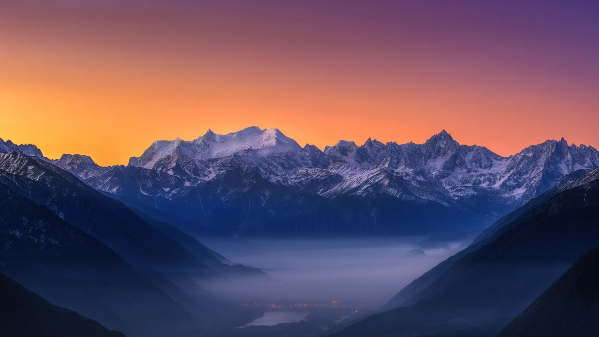 山景日出全景 壁紙
