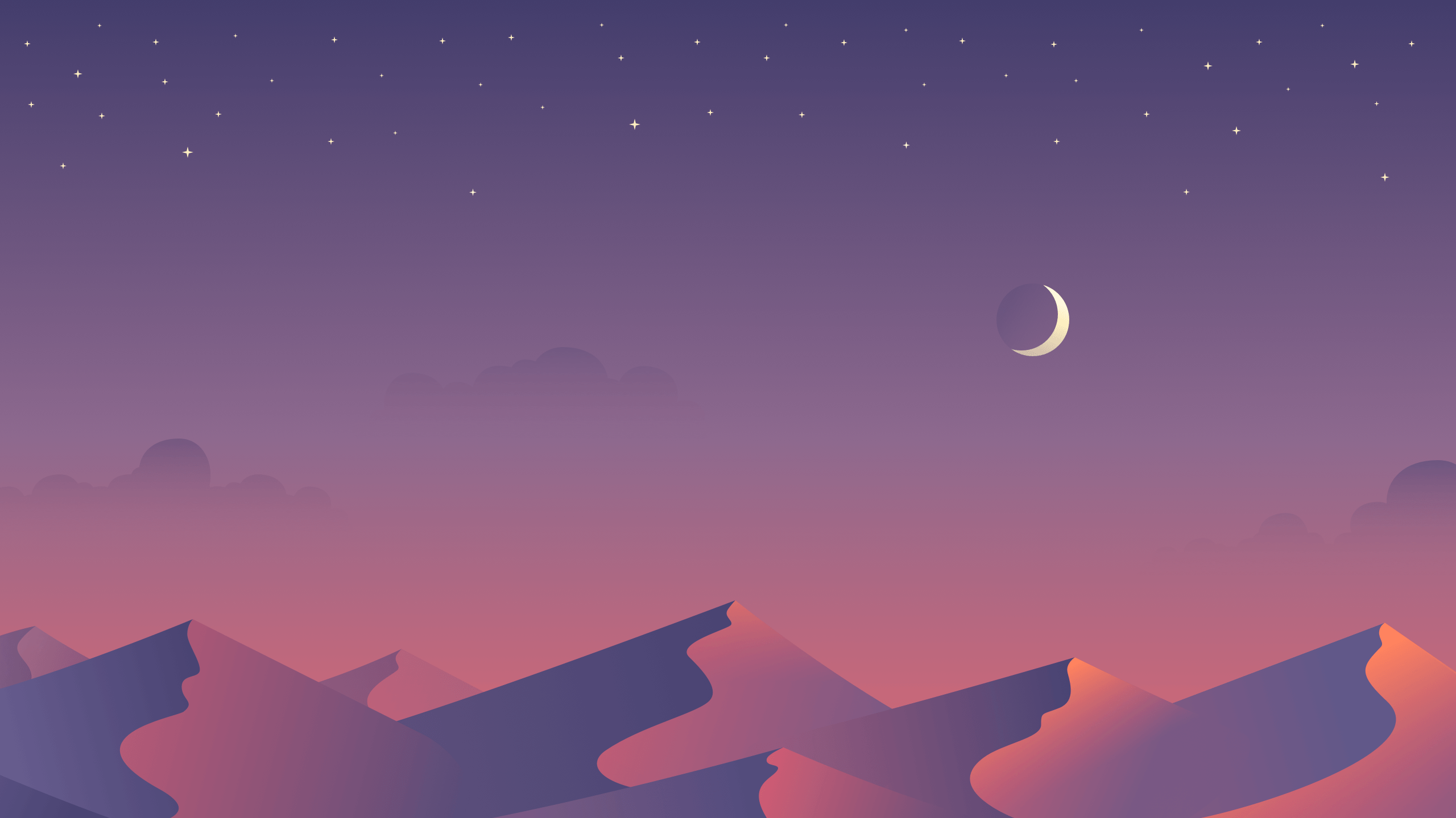 山景月色星空 壁紙