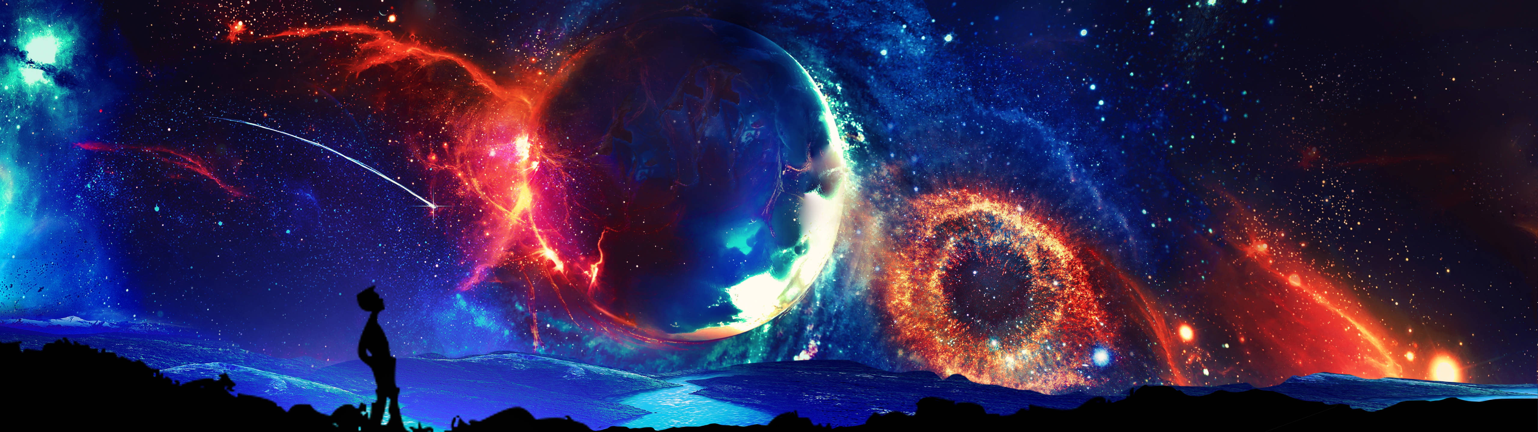 巨行星之上的人影 壁紙