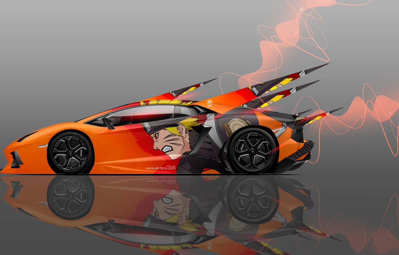 帶有卡通角色的汽車 壁紙