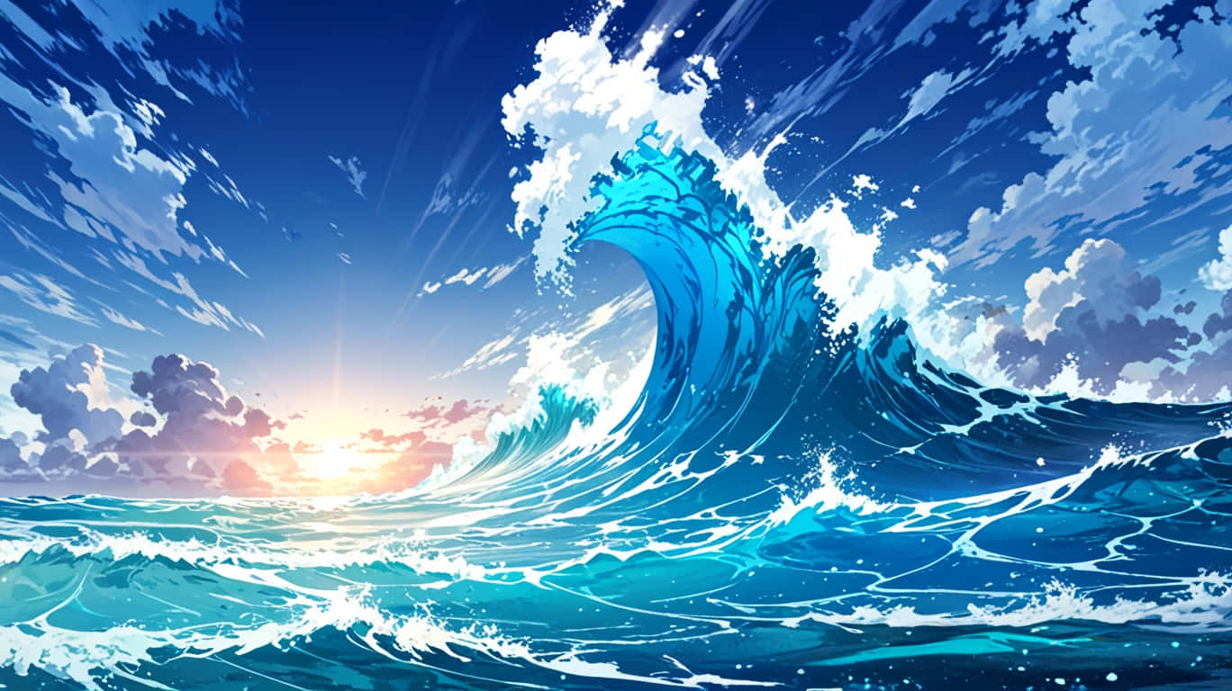 海浪、衝浪、海洋、動漫、海洋美學圖片、動畫、動物背景 — 酷炫动漫动图 壁紙