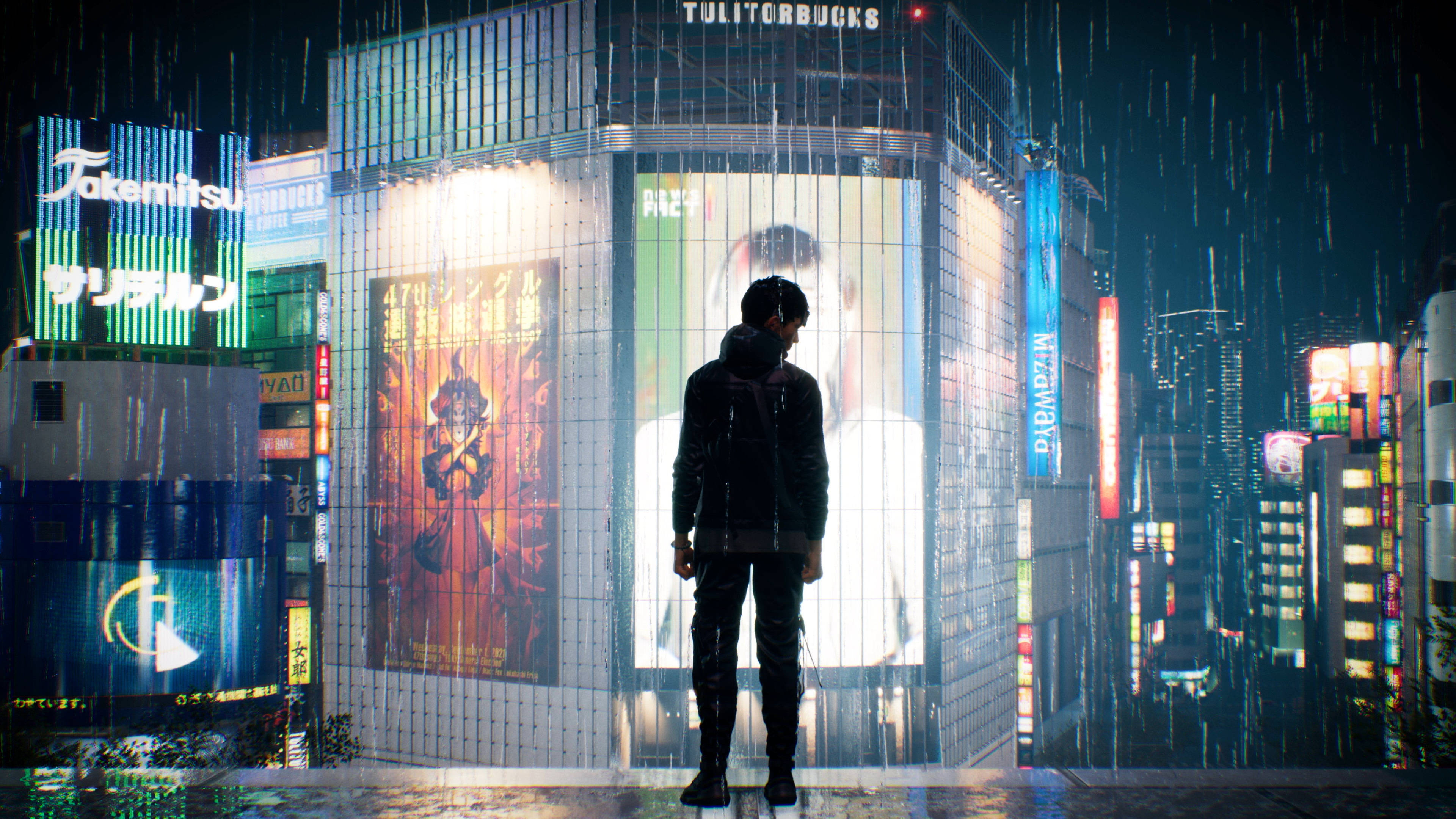 幽靈線東京 曉人雨中 壁紙
