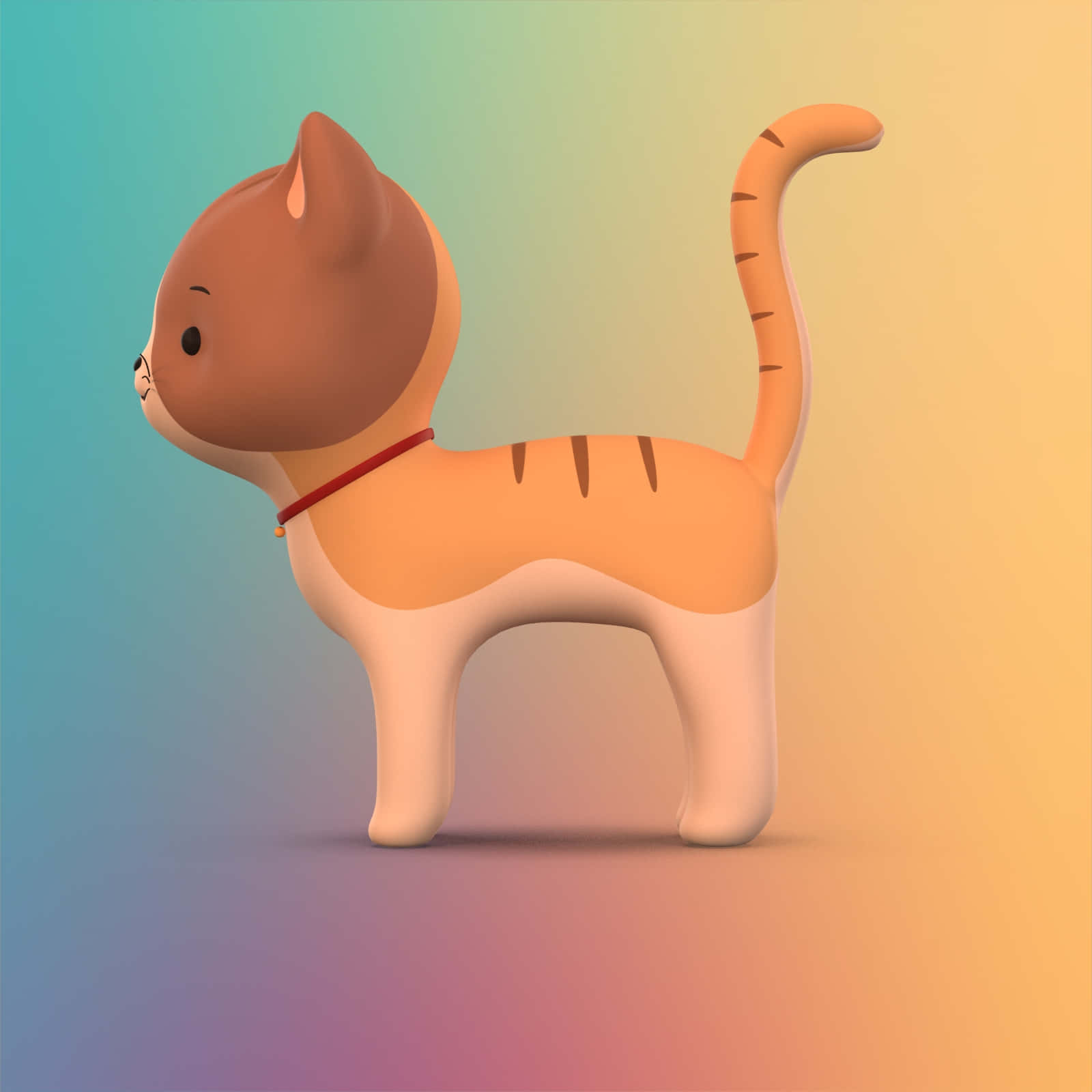 彩色背景上的卡通猫 壁紙