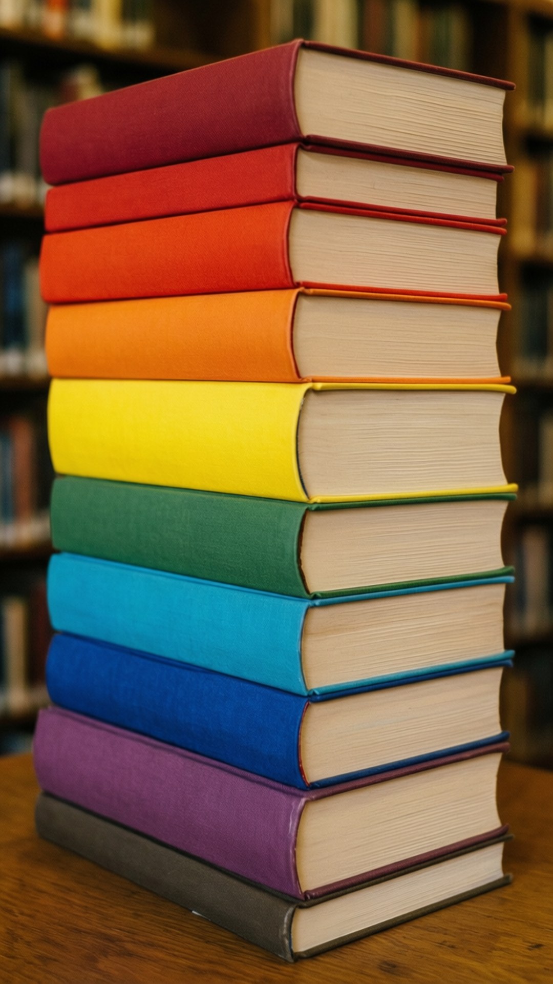 彩虹書堆 壁紙