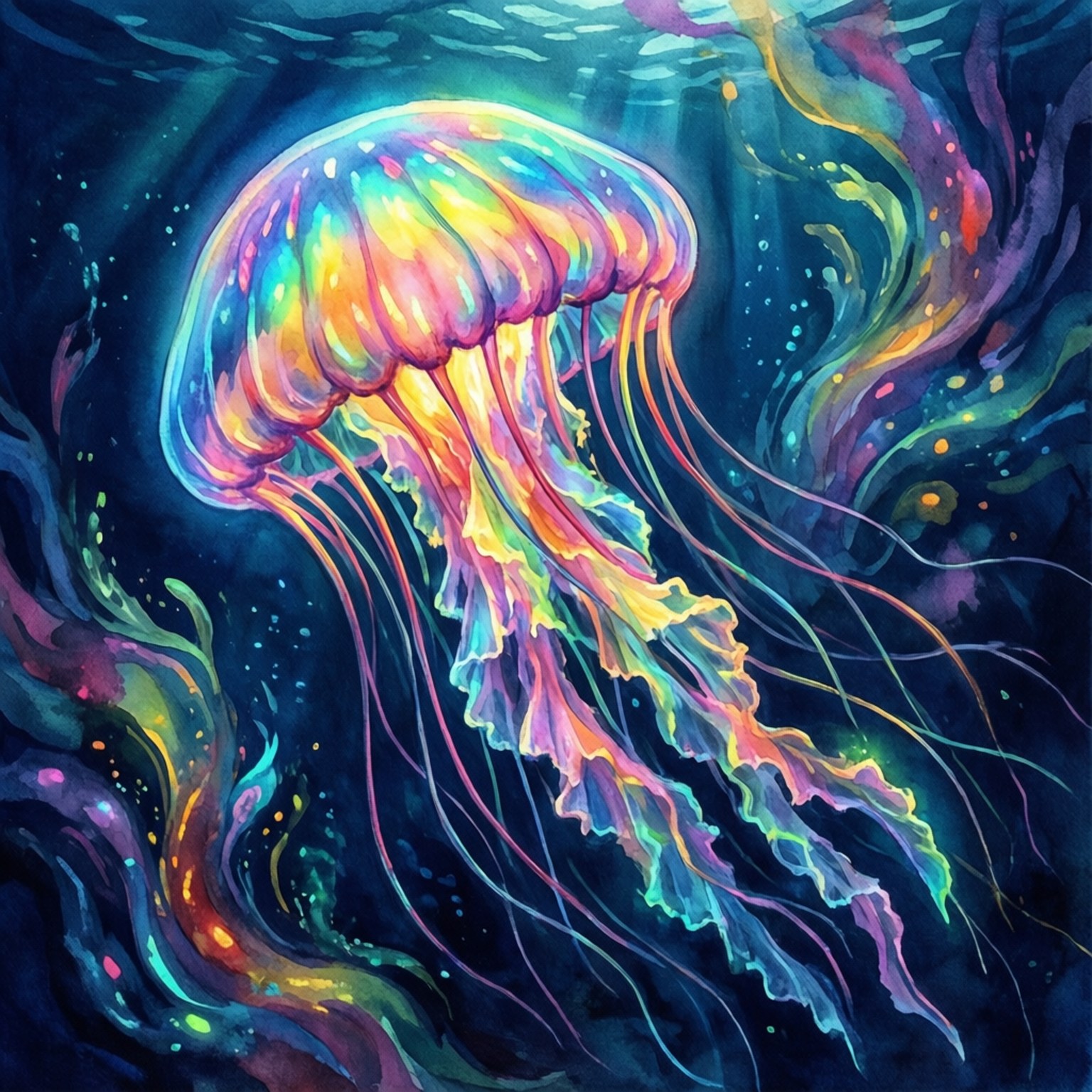 彩虹水母之梦 壁紙