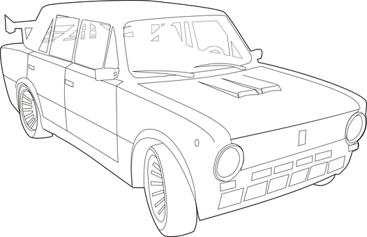 復古汽車剪影 壁紙