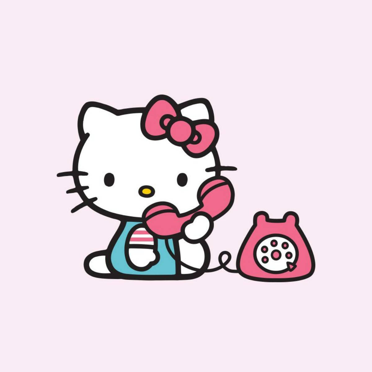 復古電話與Hello Kitty頭像 壁紙
