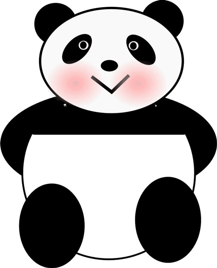 微笑卡通熊猫图形 壁紙