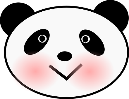 微笑卡通熊猫脸 壁紙