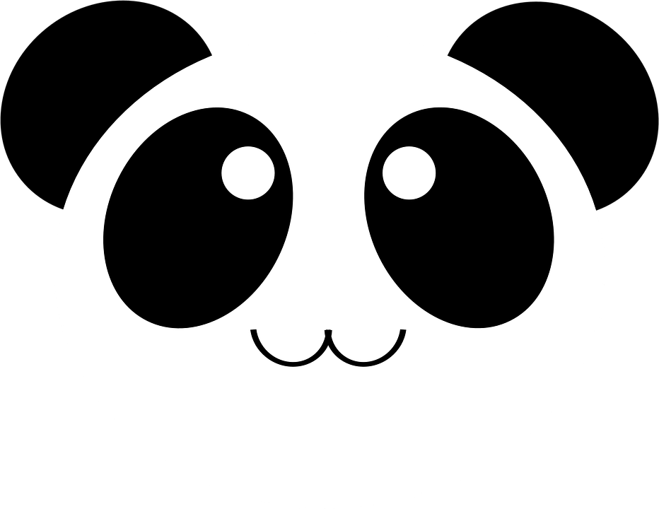 微笑卡通熊猫脸 壁紙