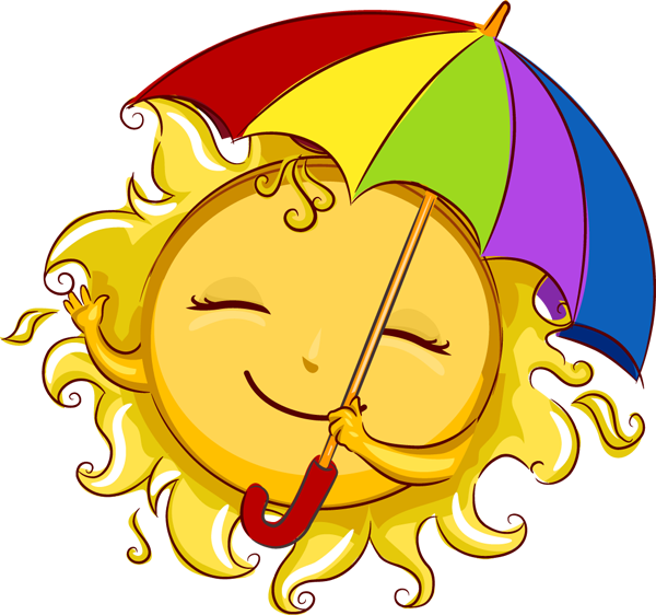 微笑的太阳与雨伞 壁紙