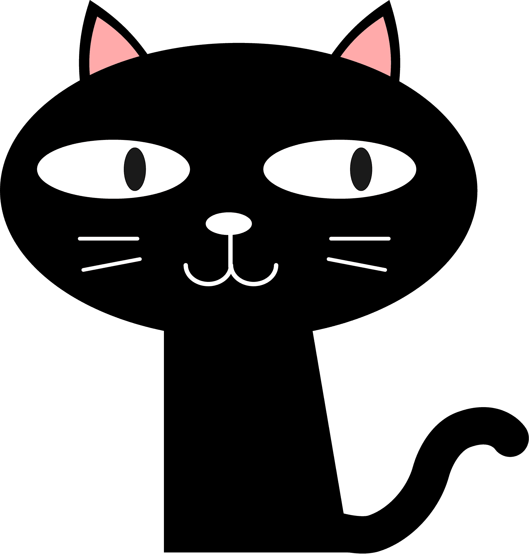 微笑的黑色卡通猫 壁紙